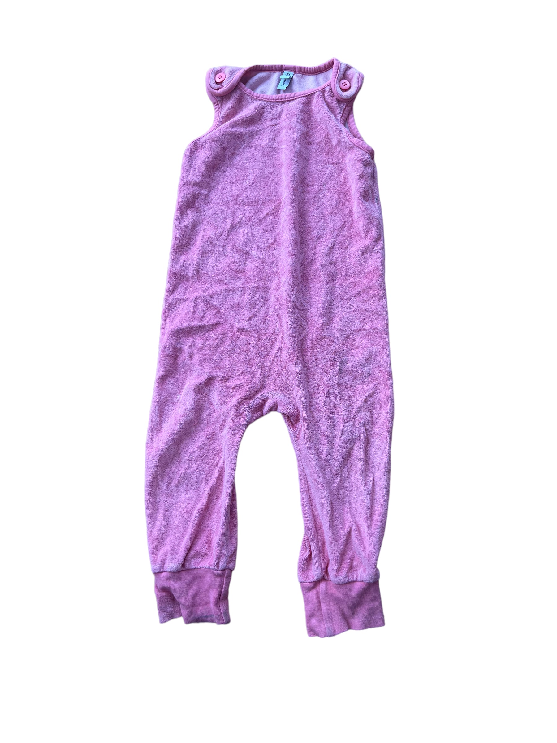 Maxomorra Velour Baby Playsuit