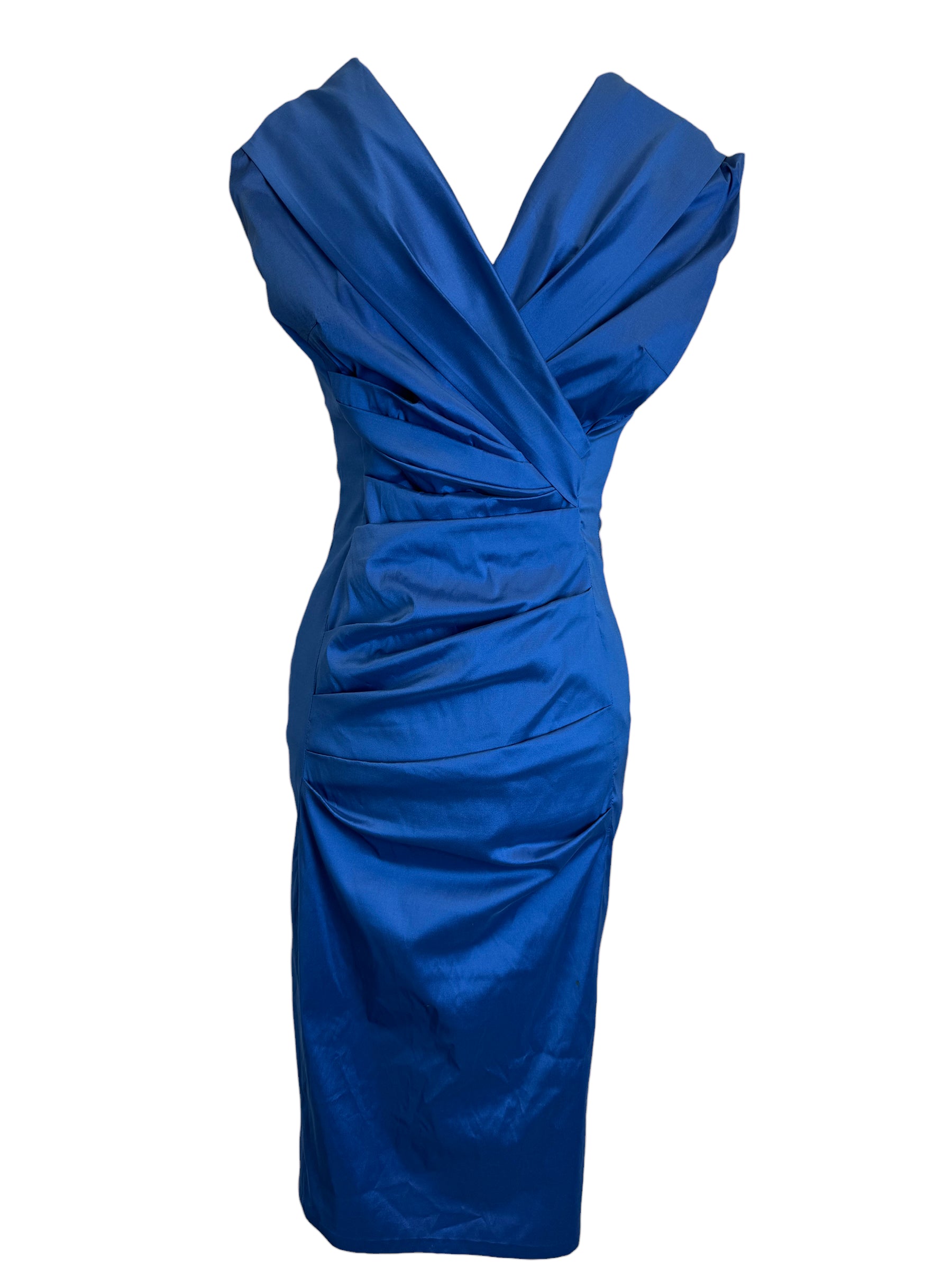 blue dress for baby girl Talbot Runhof Satin Column Gown w/ Tags - 6 US main image 0