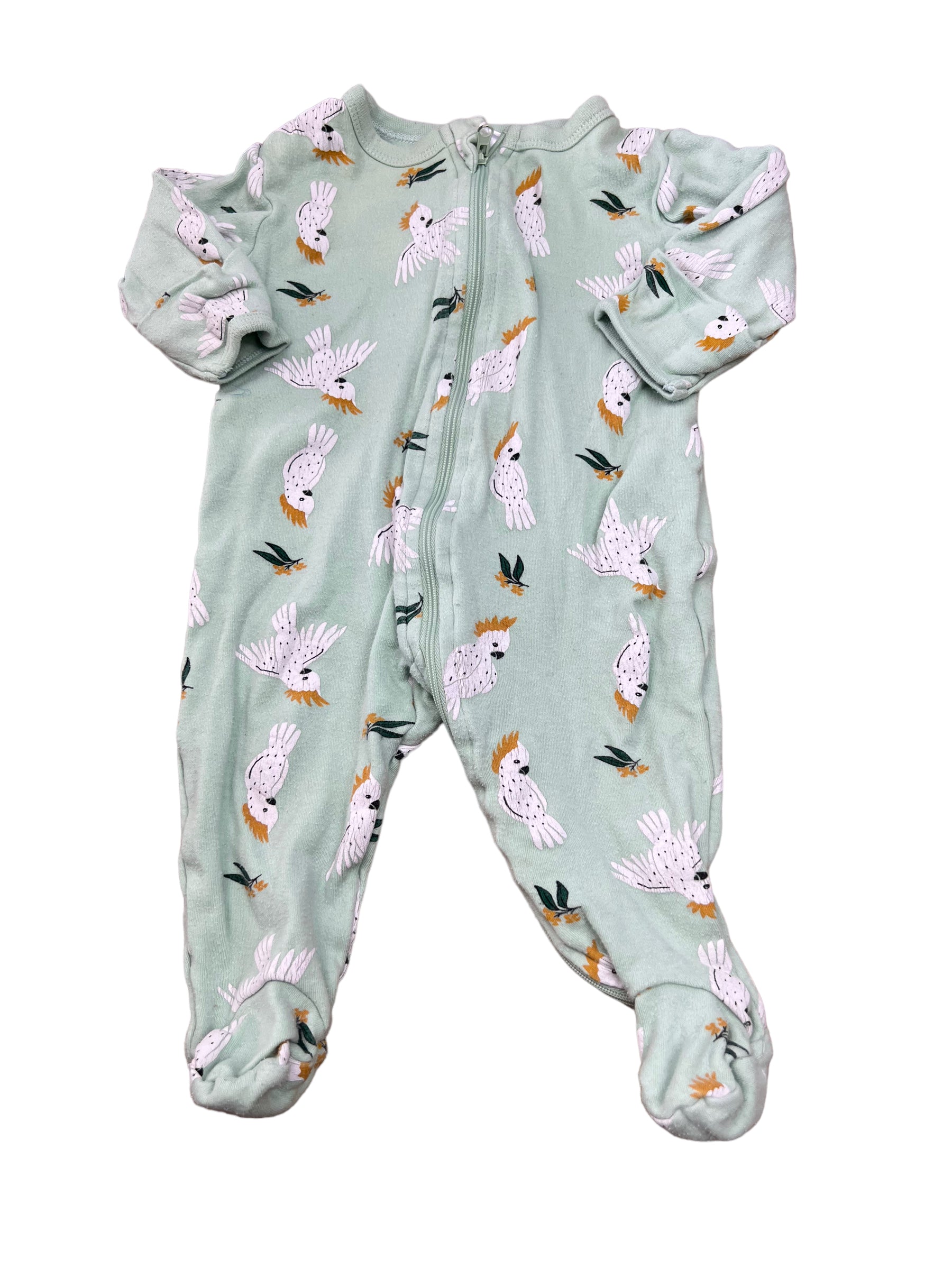 Baby Berry Parrot Zip Baby Sleepsuit - Main Image