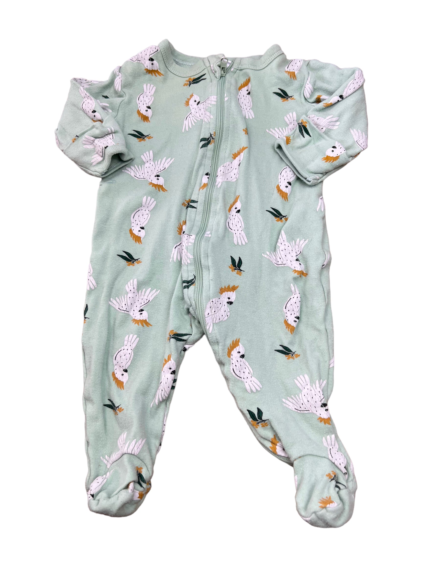 Baby Berry Parrot Zip Baby Sleepsuit