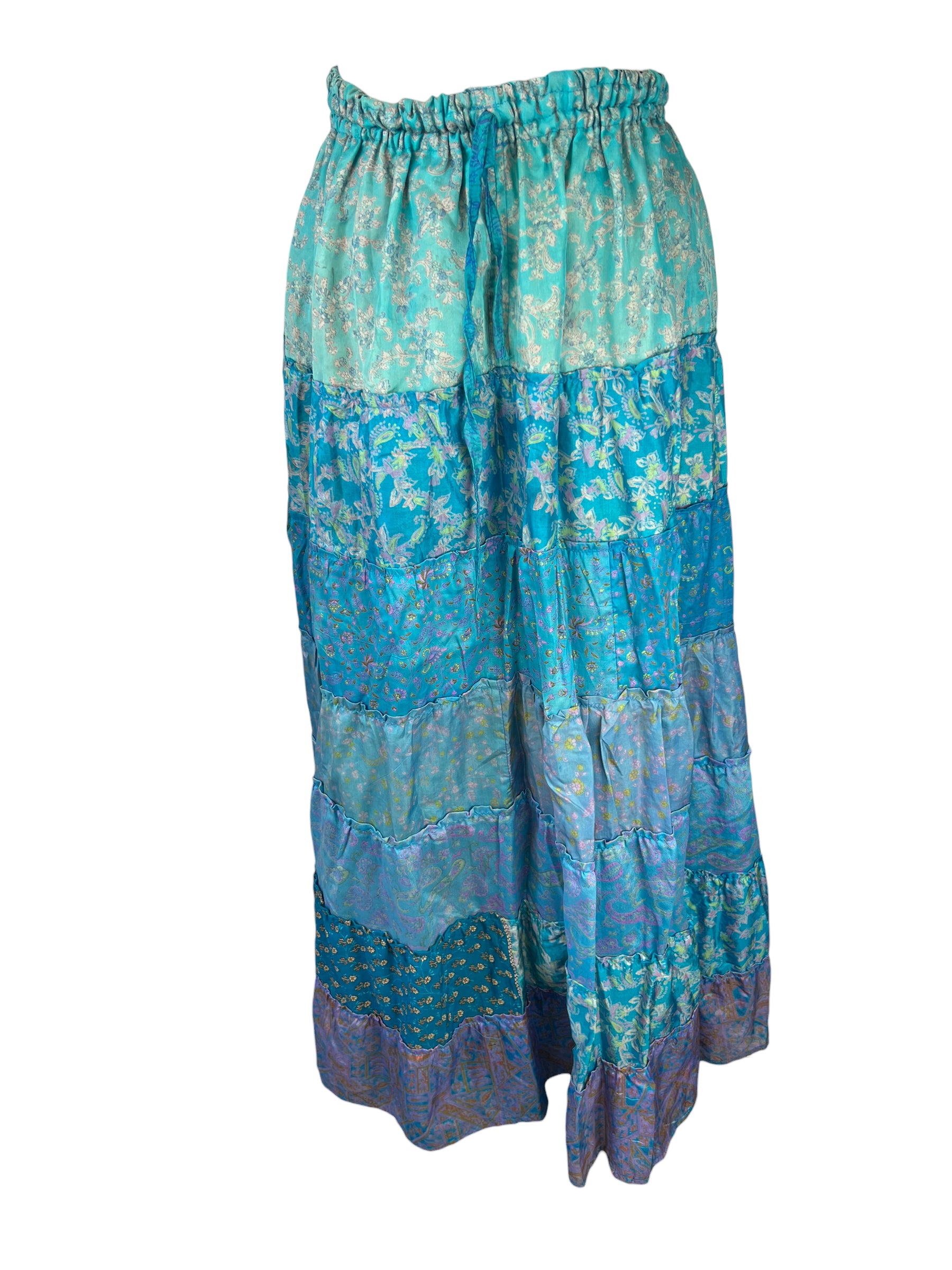 Womens Floral Silk Skirt