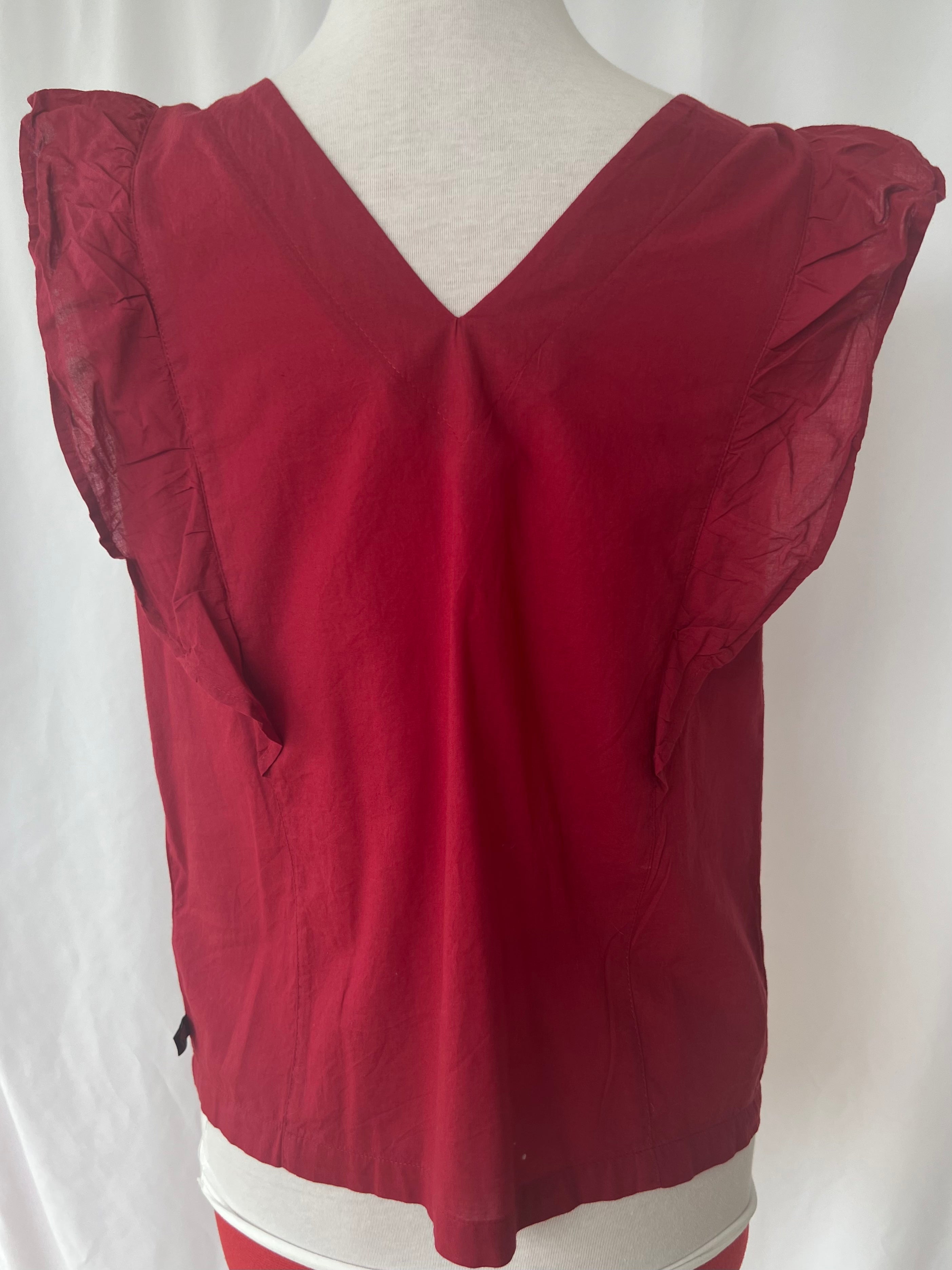 Sleeveless Ruffled detail top