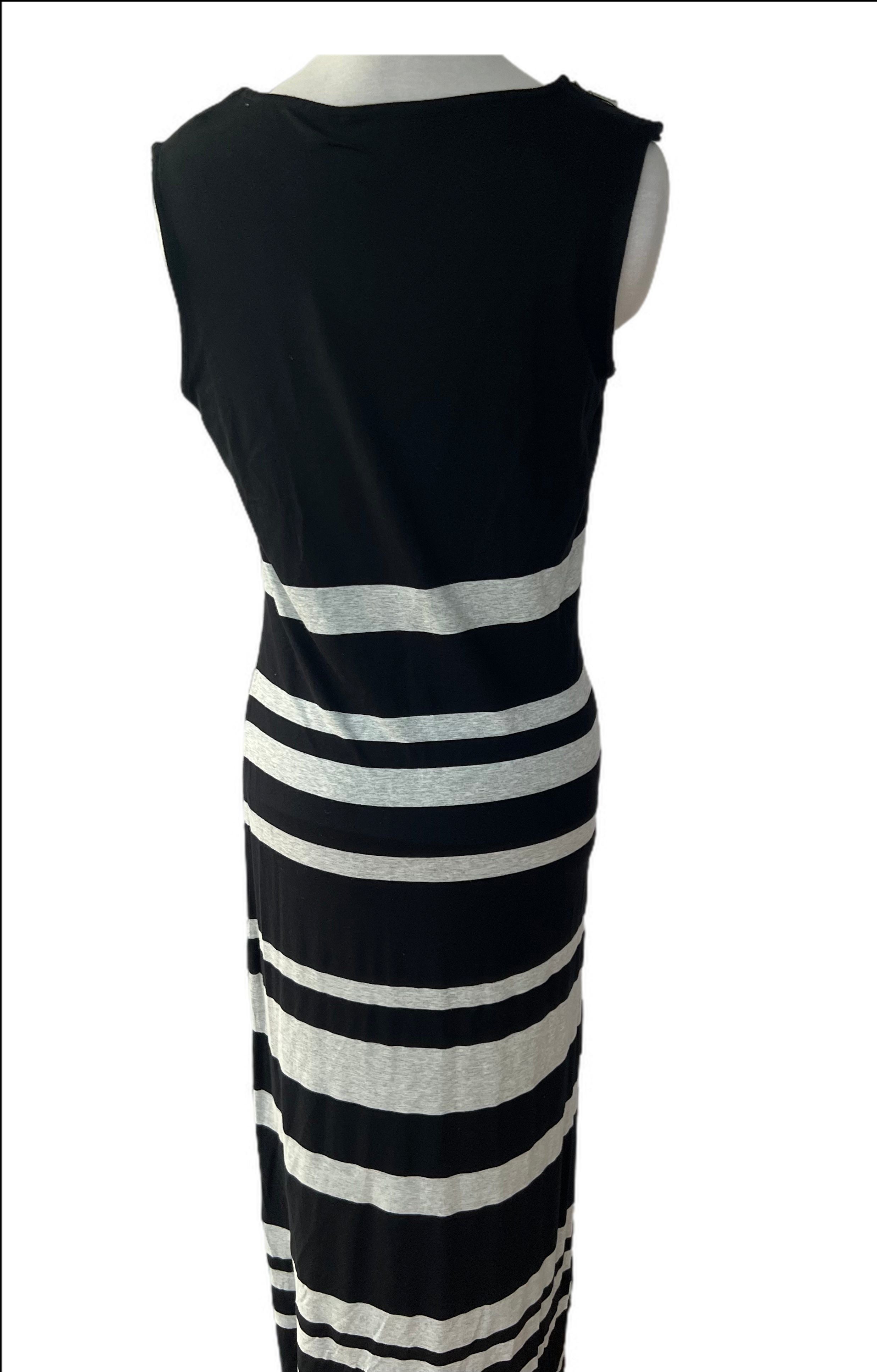 Striped Jersey Maxi tank dress