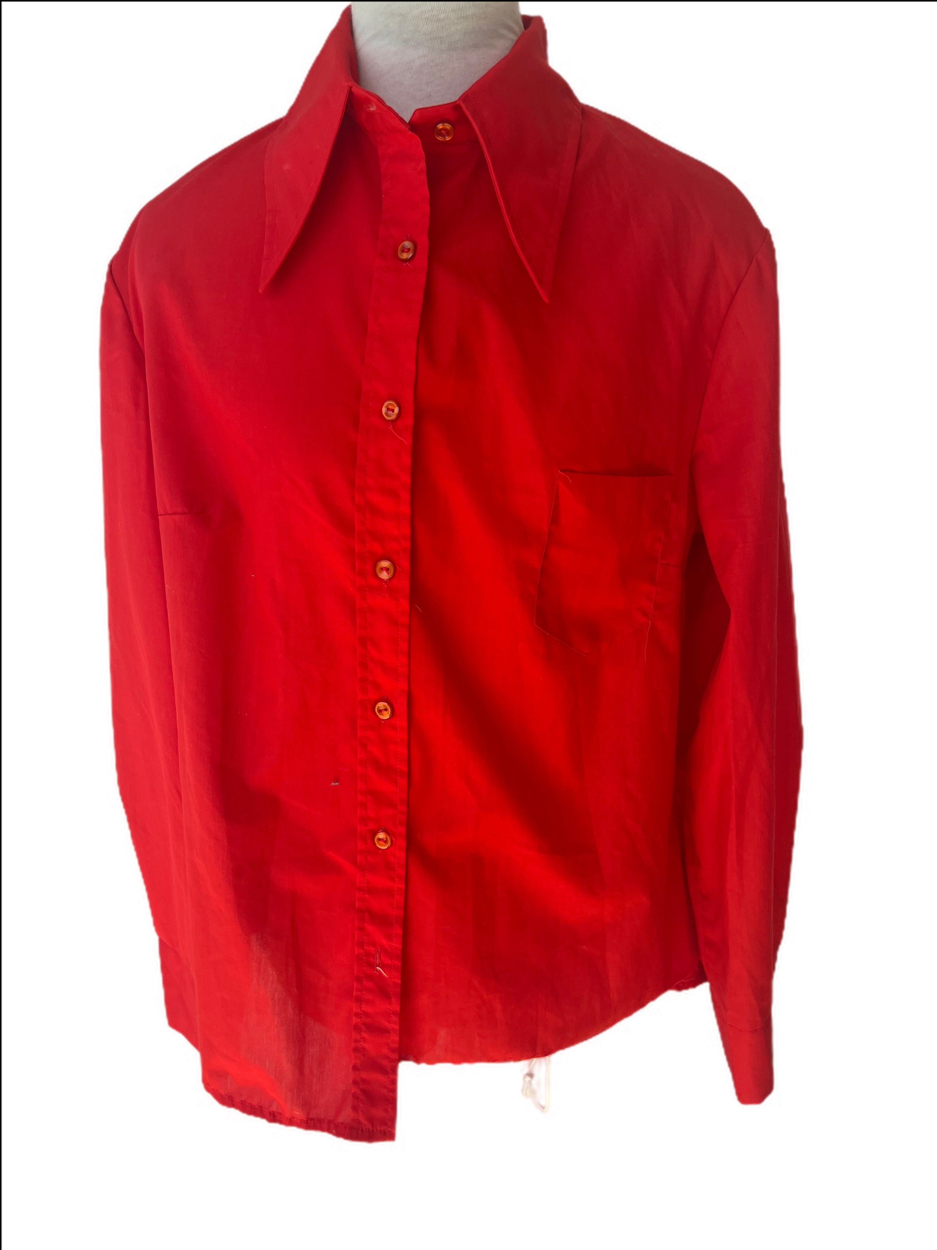 LARGE COLLAR RED SHIRT