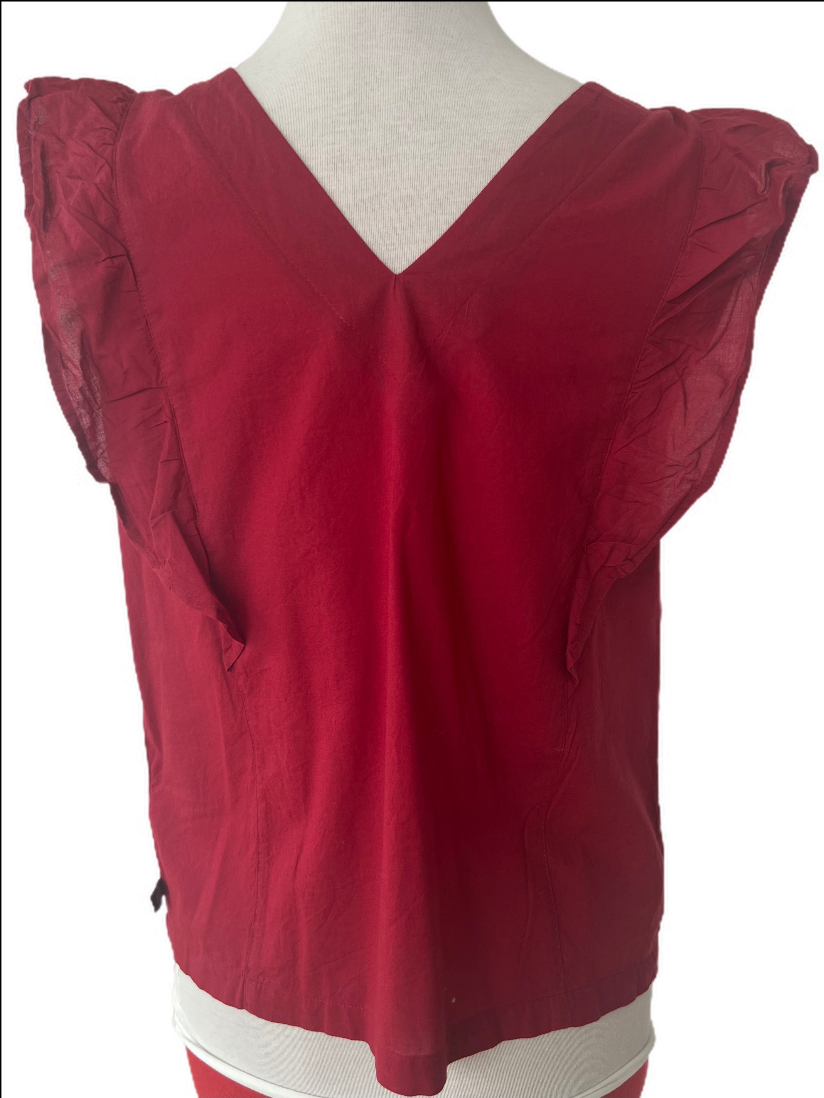 Sleeveless Ruffled detail top