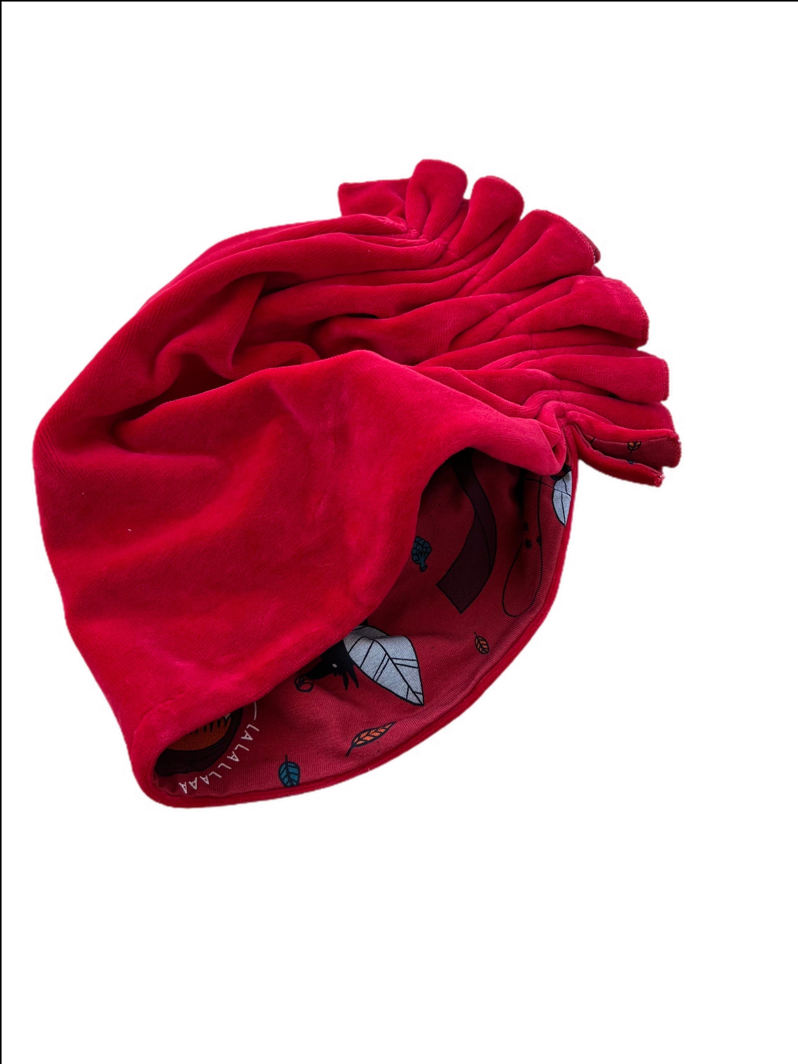 Velour turban style hat 1