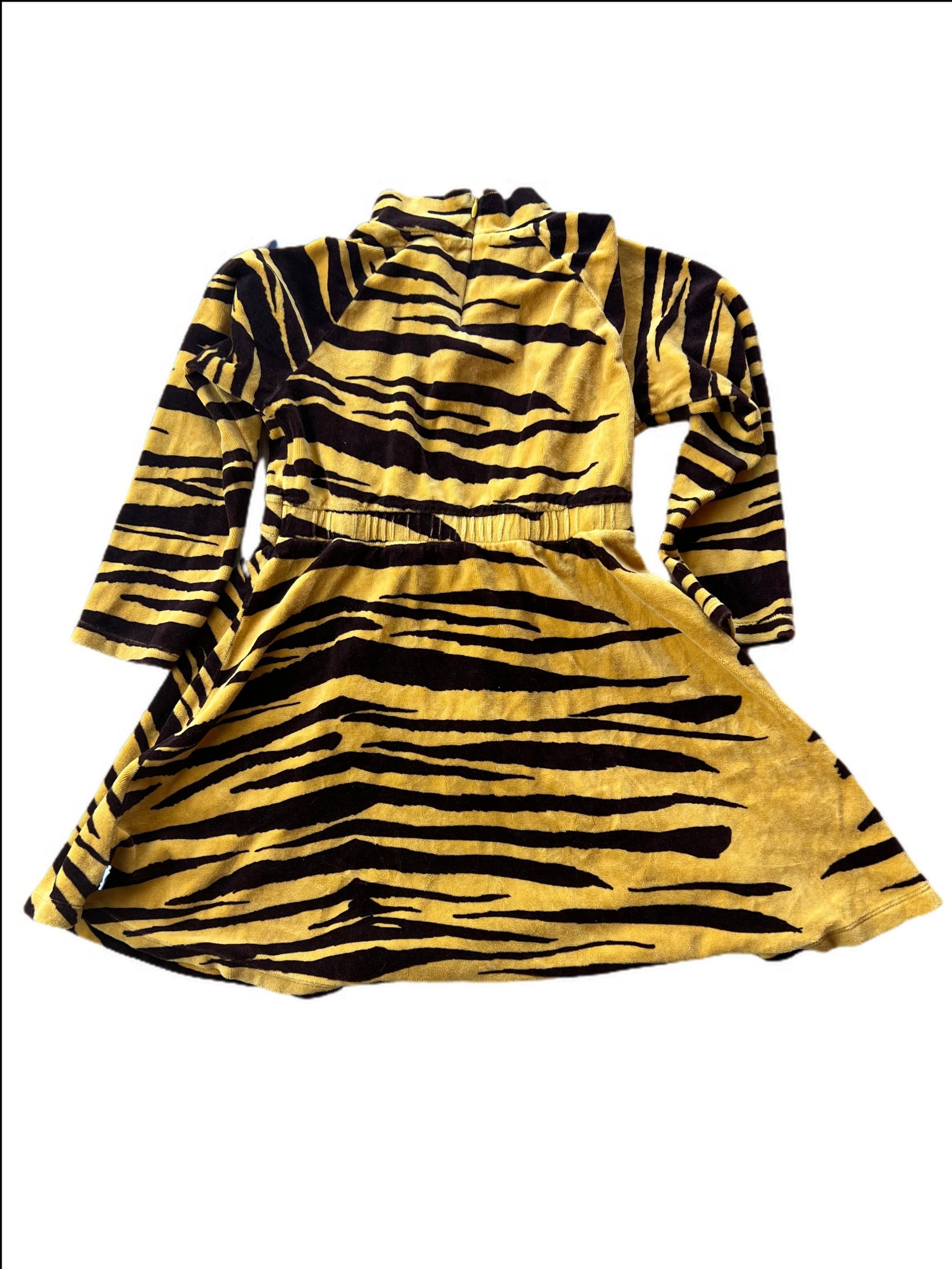 Long Sleeve, Velour, Tiger Print Dress
