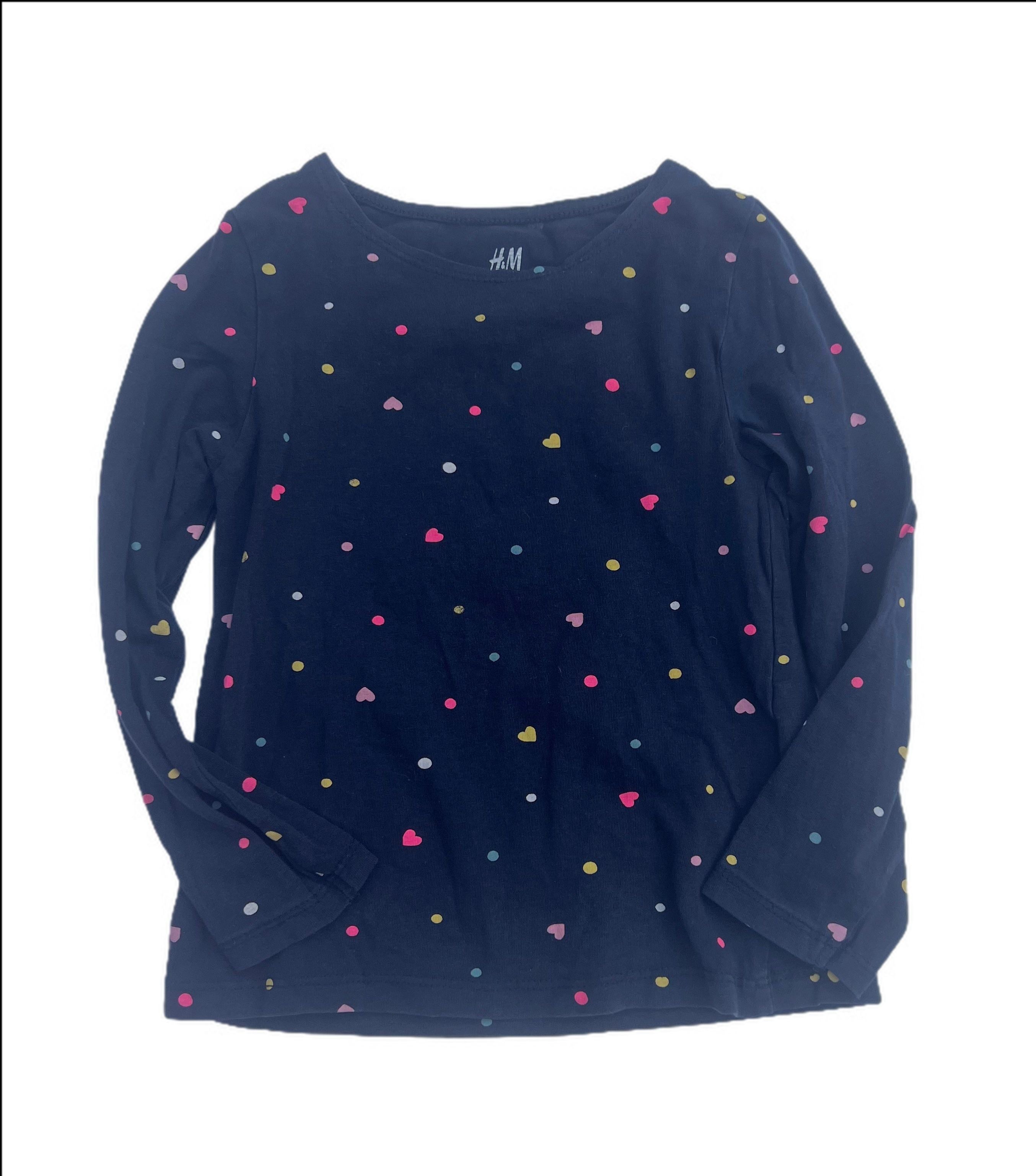 Long sleeve 2 pack hearts/plain top