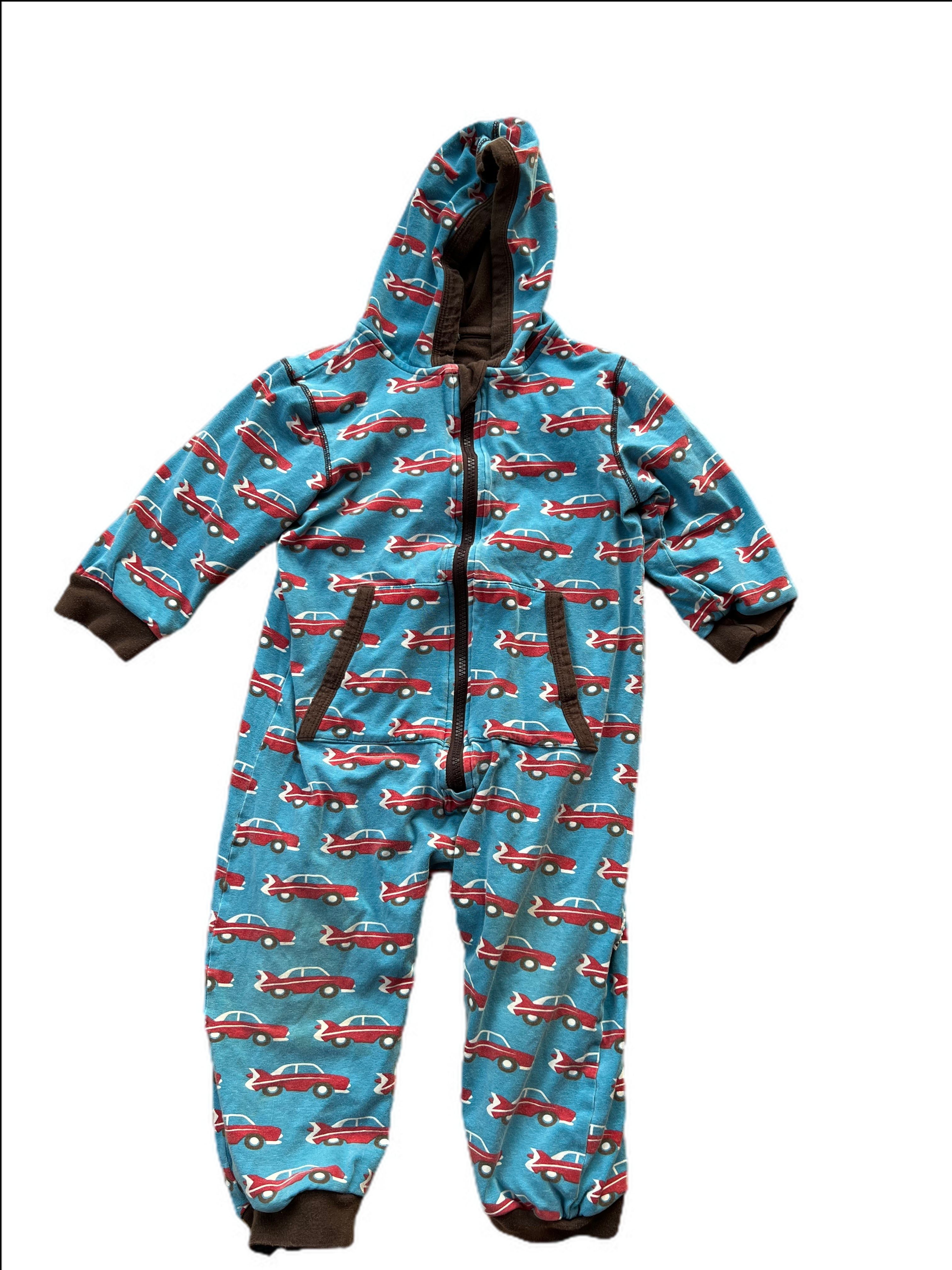 Vintage Car Lined Hooded Onesie