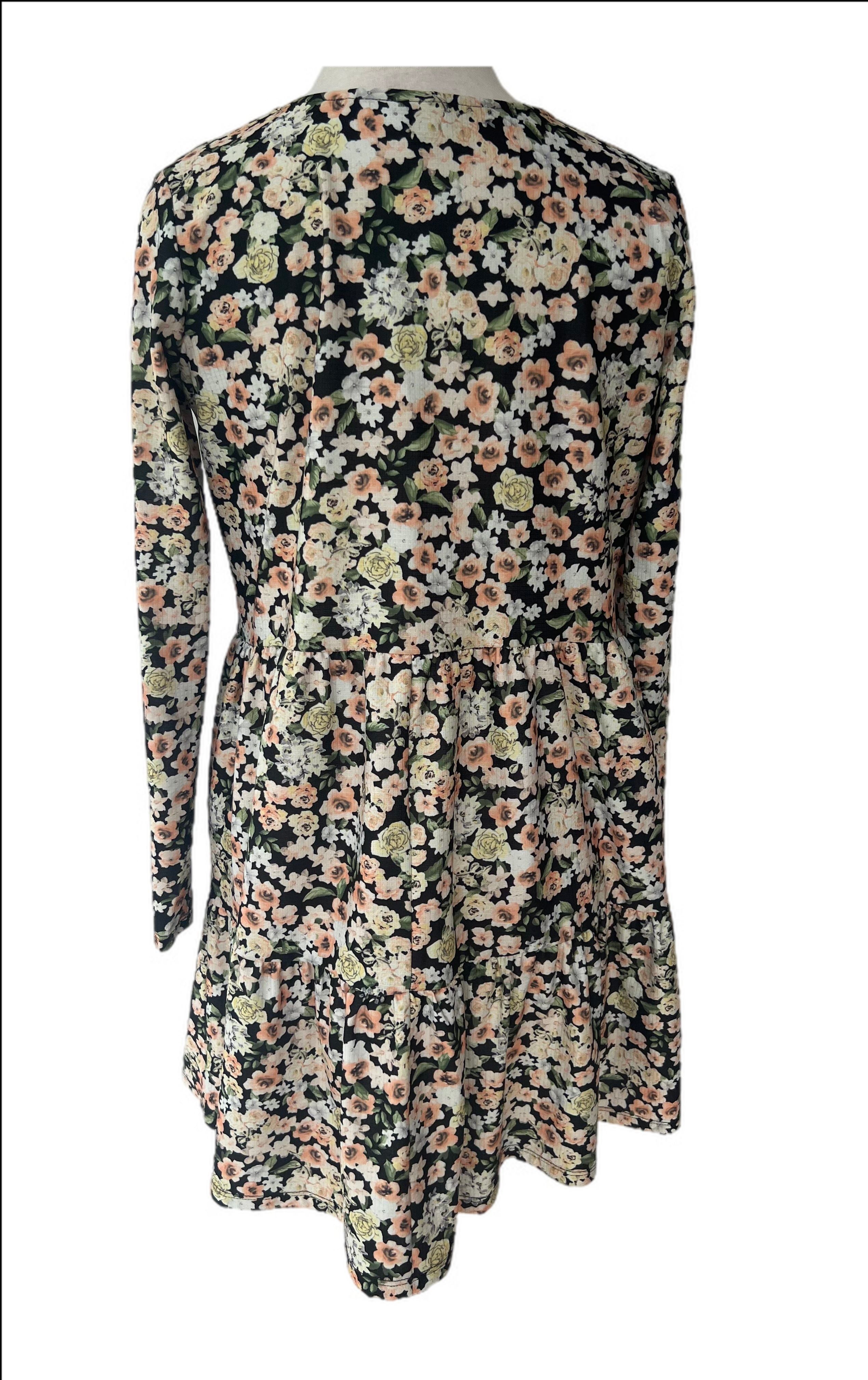 Floral Smock Dress w/ Long sleeve