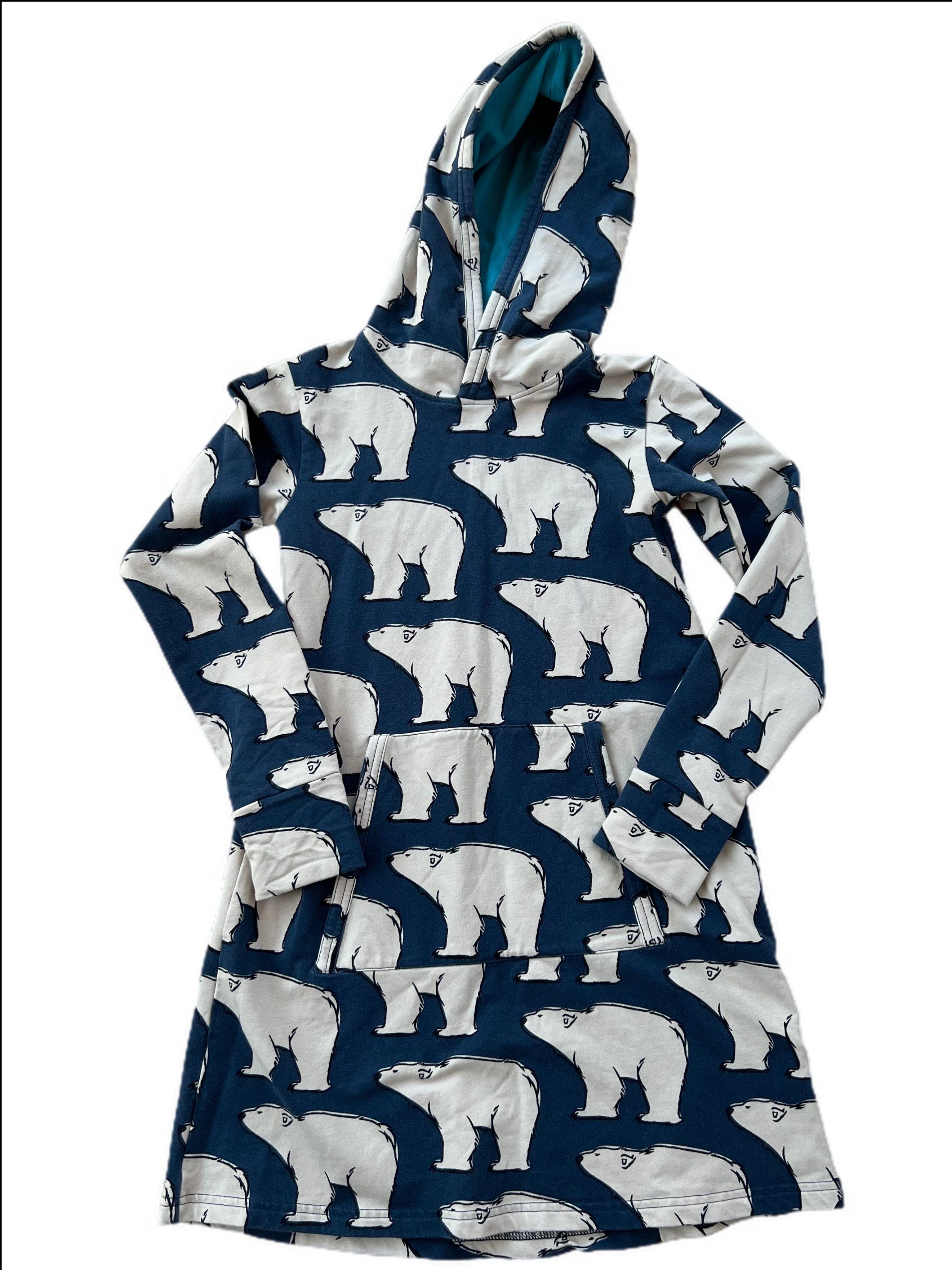 hooded aline Bear with pocket dress