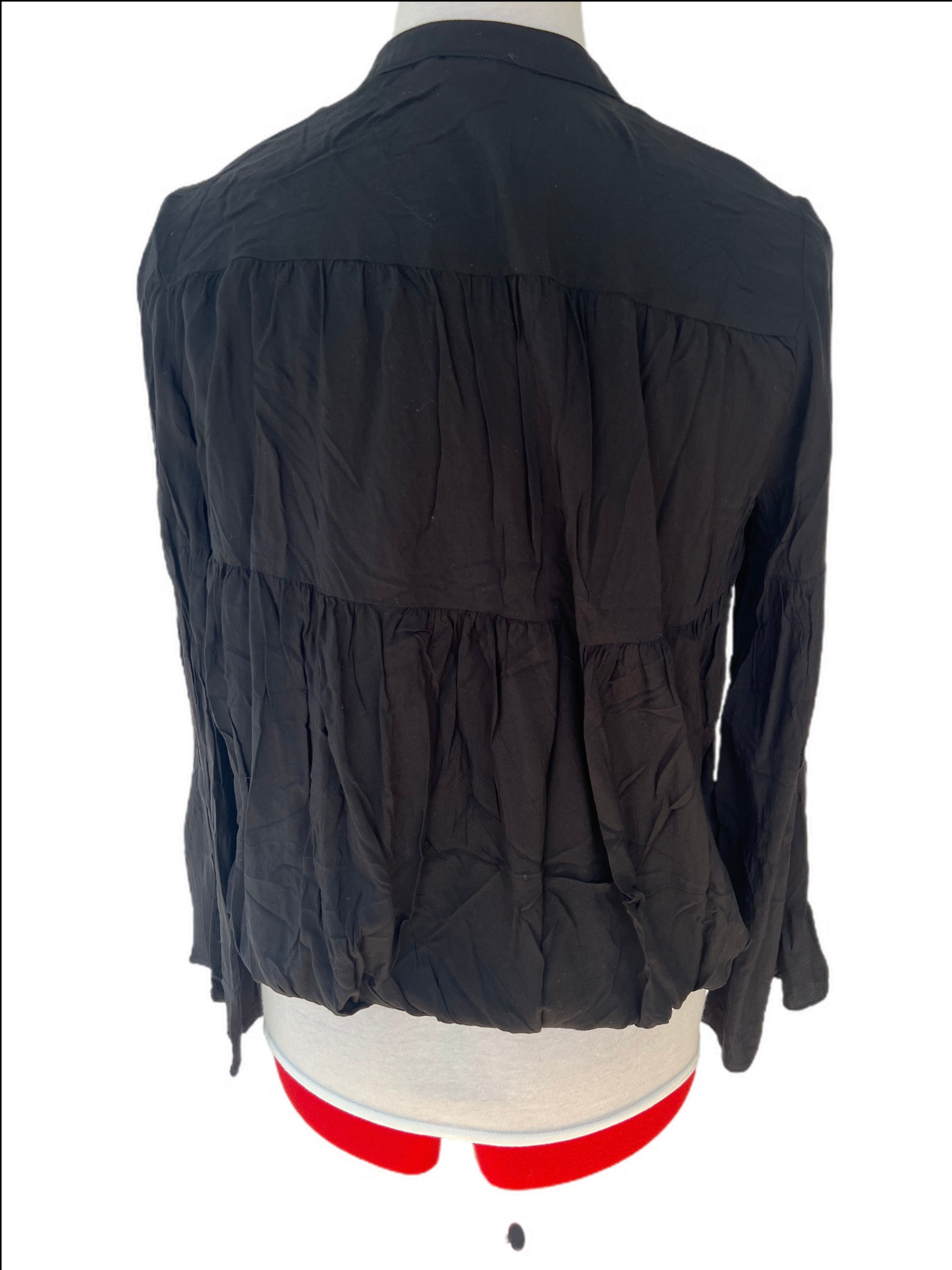 Elastic bottom bell sleeve top