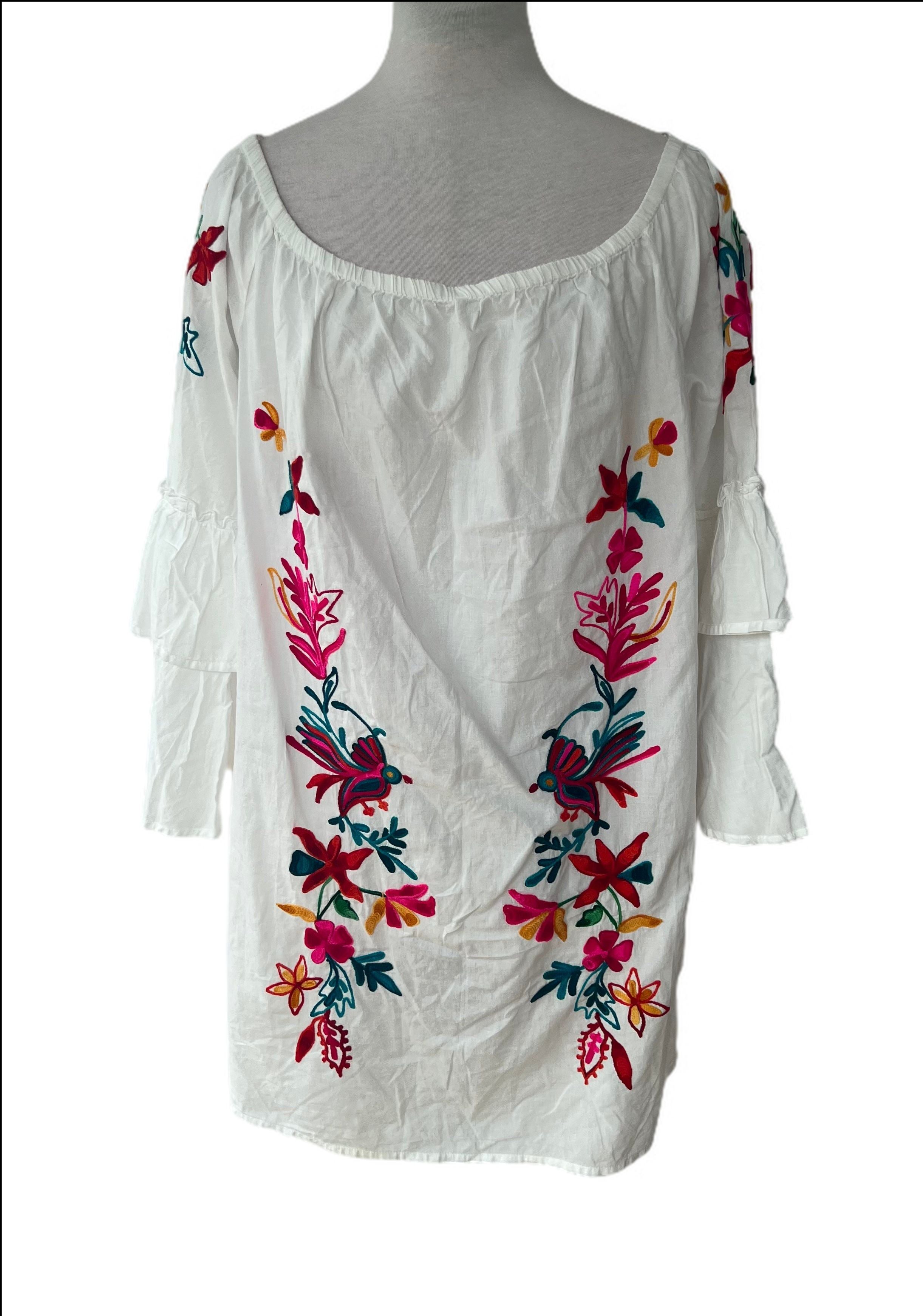 Off the shoulder embroidered top