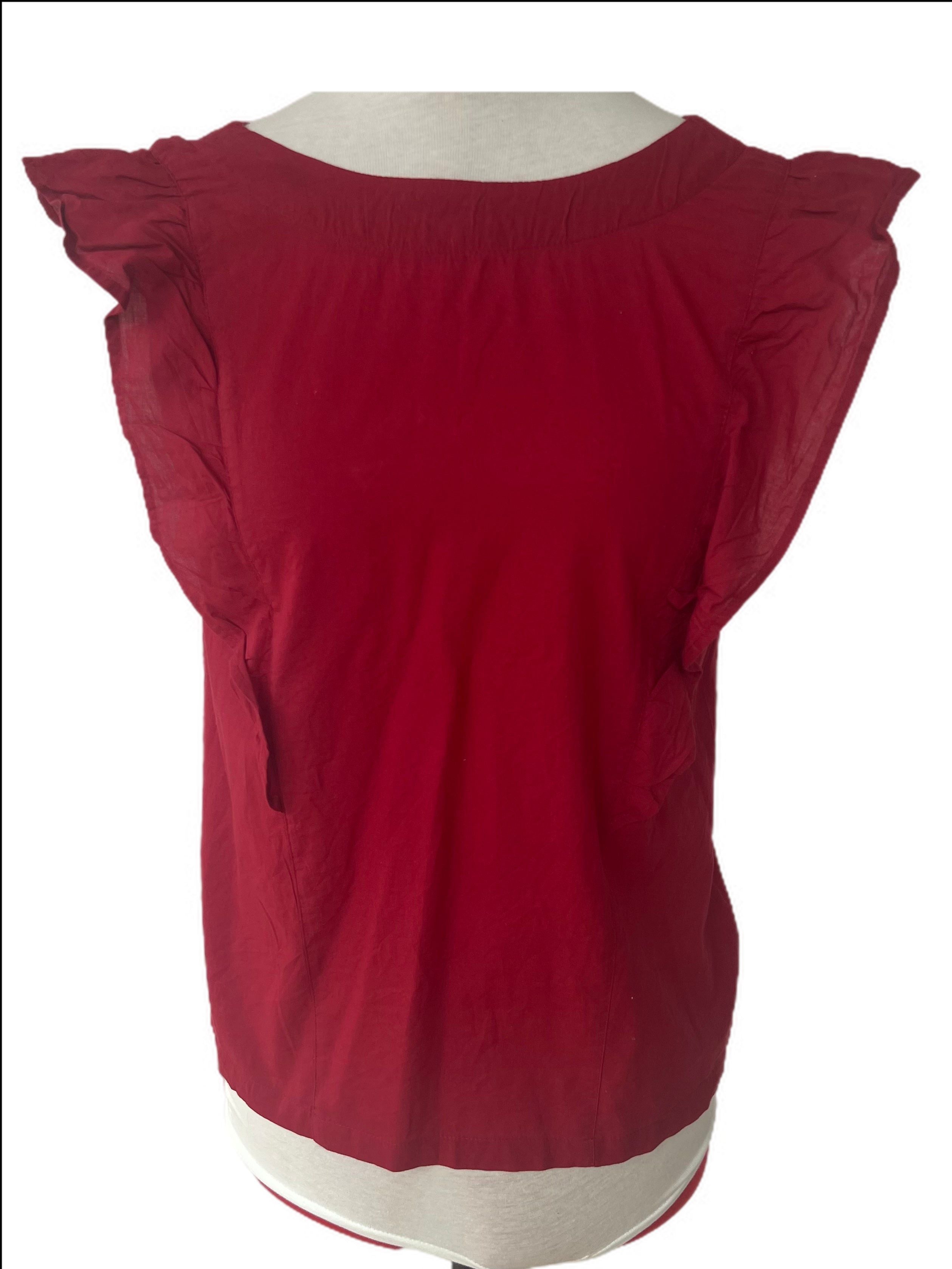 Sleeveless Ruffled detail top