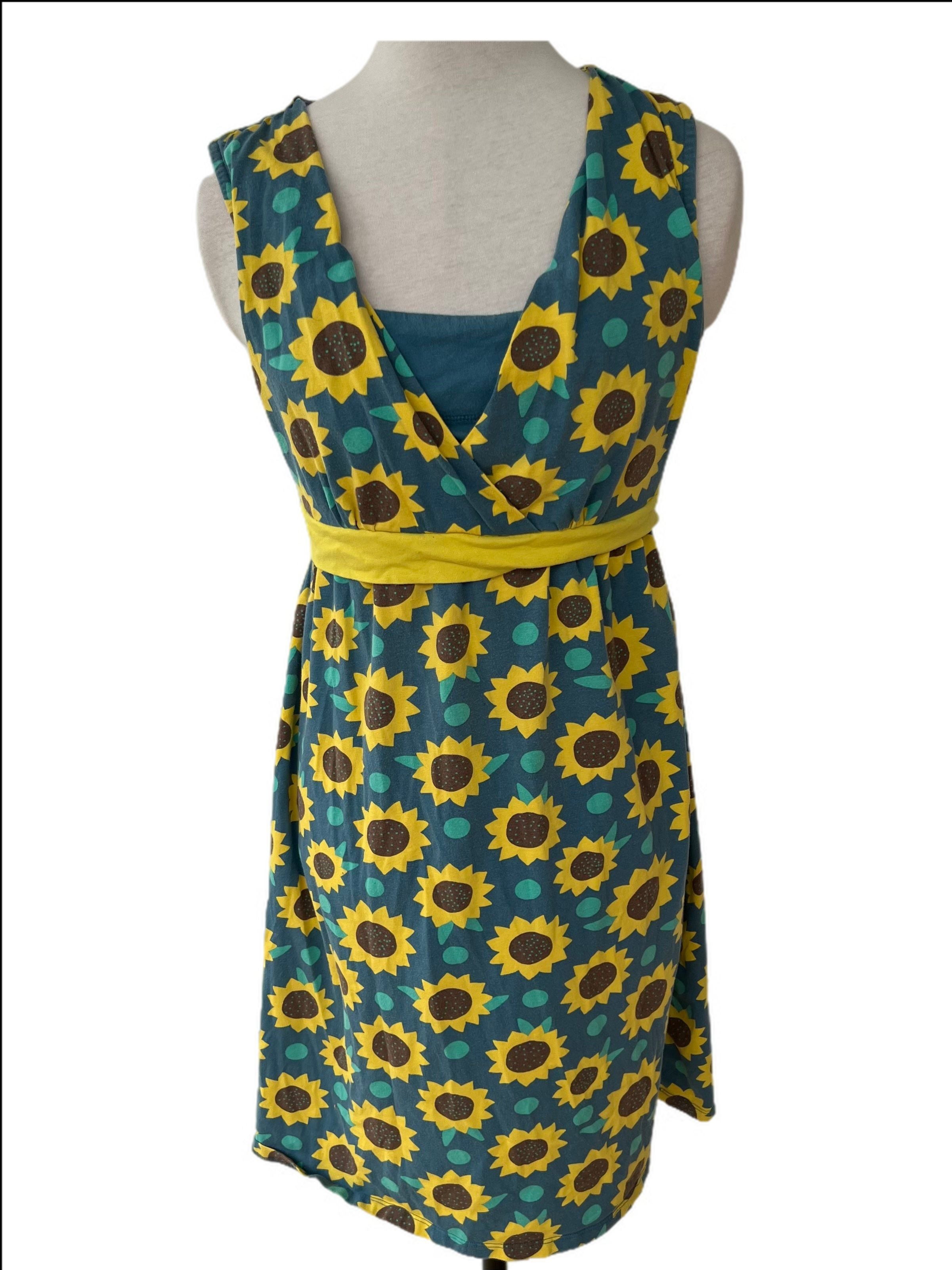 Maternity/ Breastfeeding Dress with Sun Flower Patter