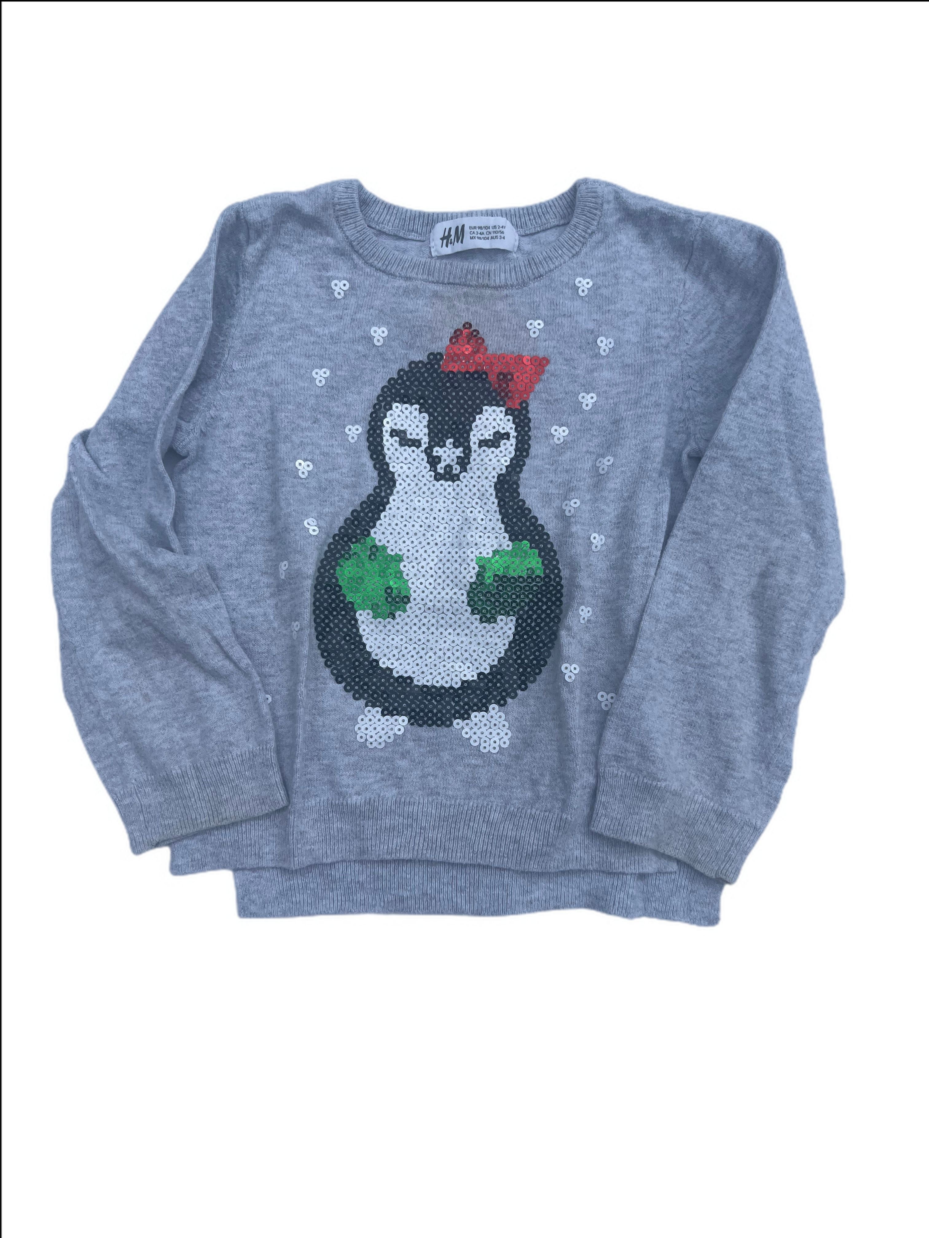 Long sleeve penguin sequin detail