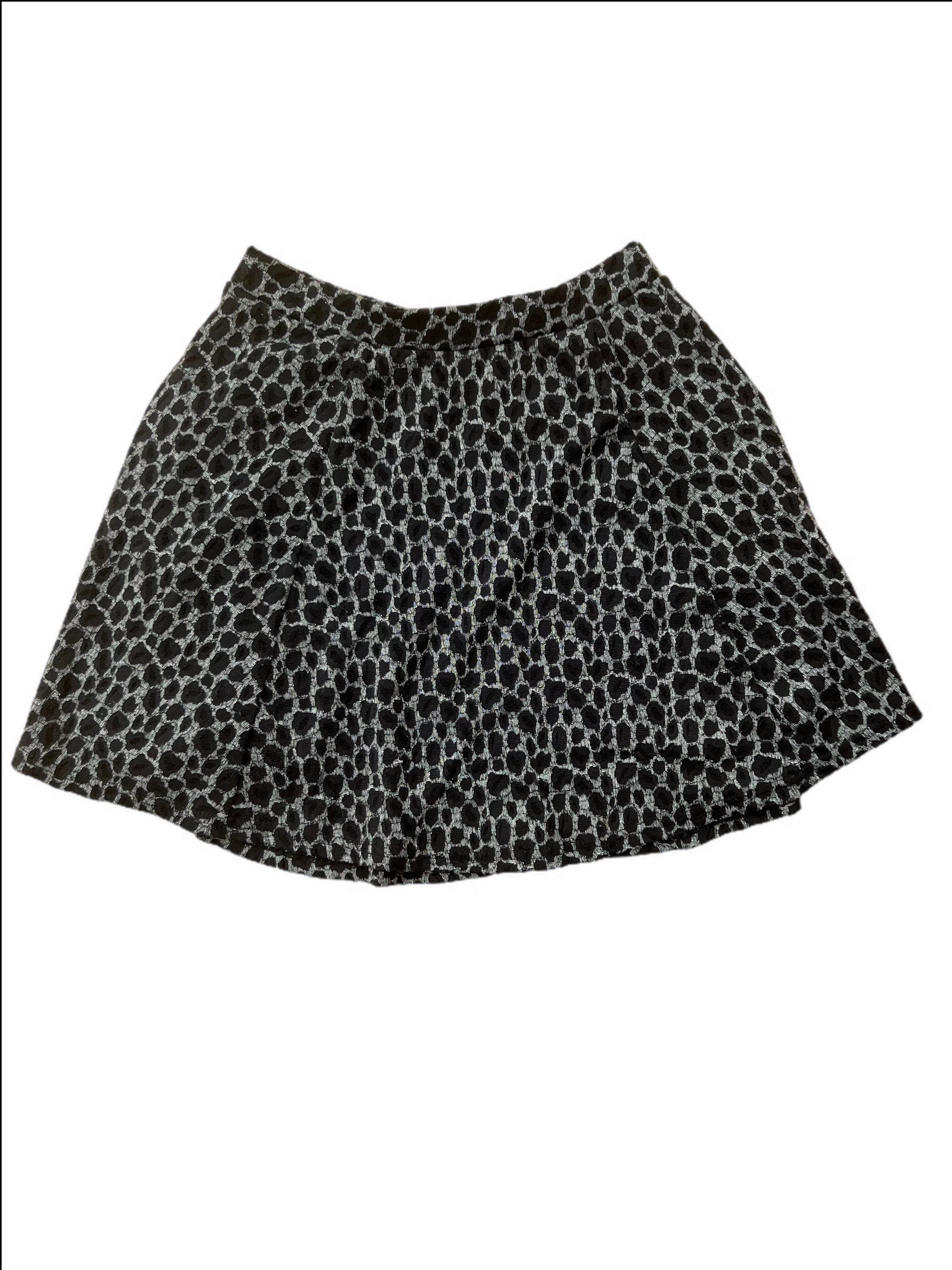 Leopard Print Burnout A-Line Skirt