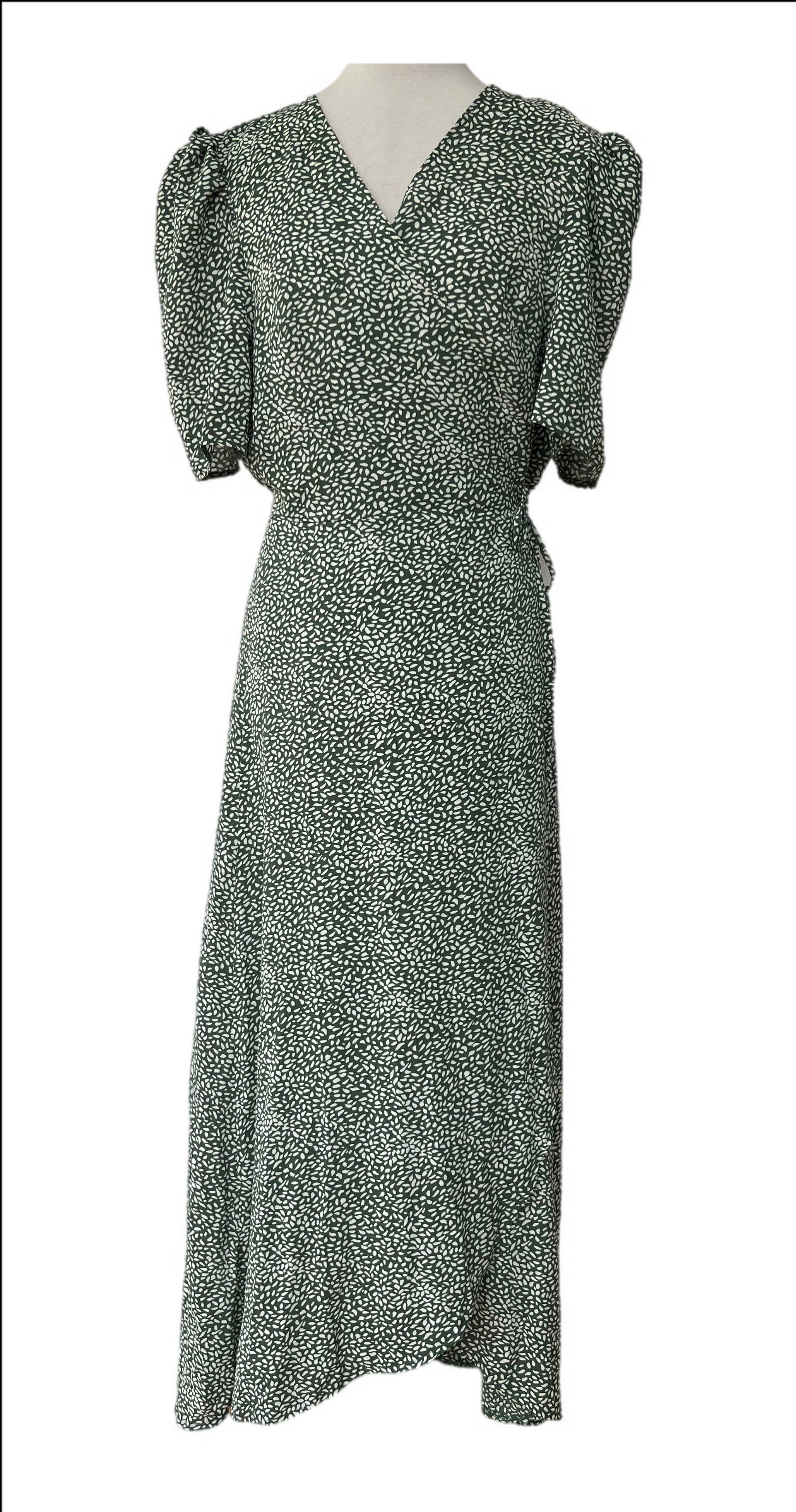 Short sleeve long wrap dress