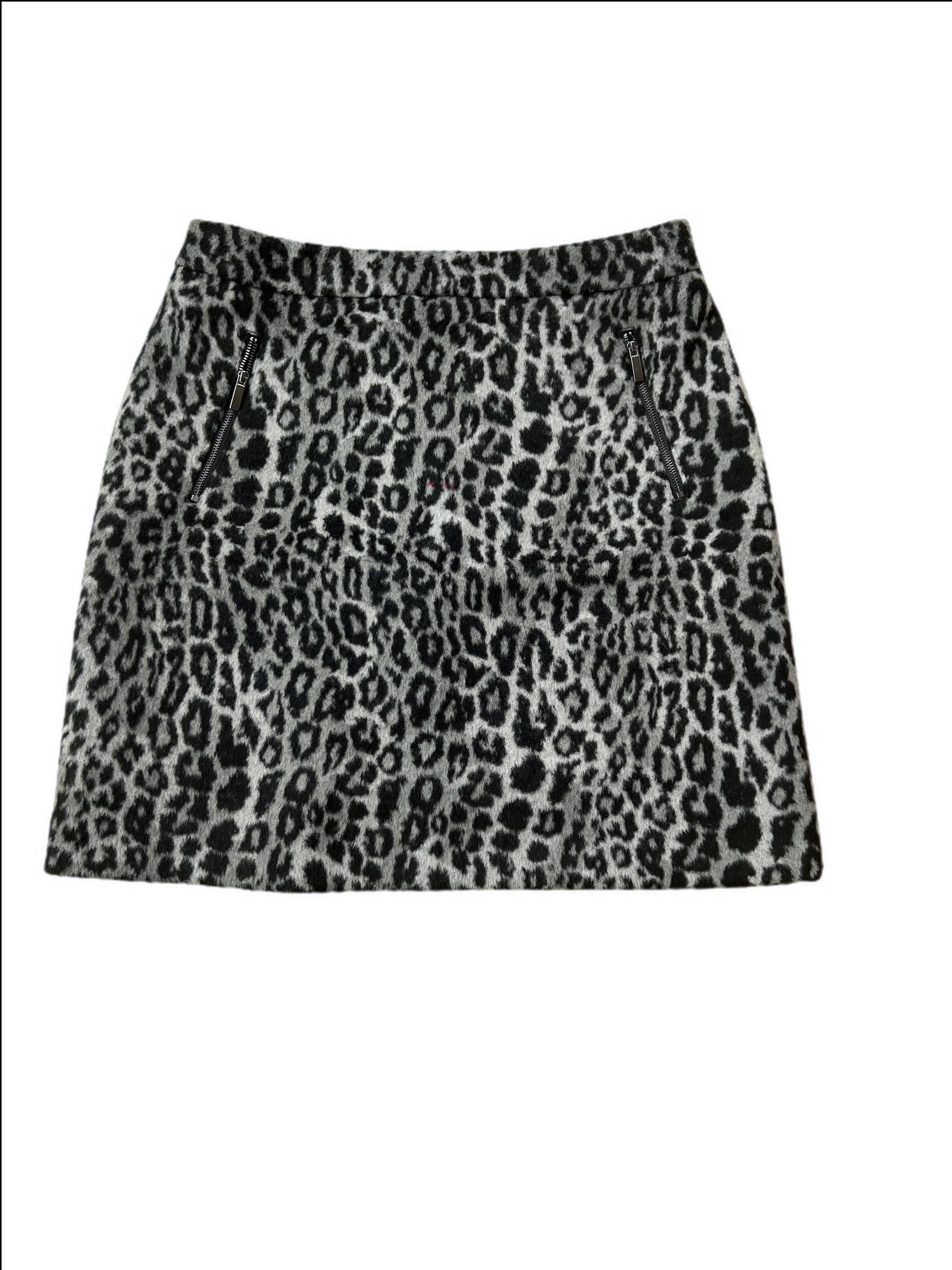 Faux Fur Leopard Print Skirt Small marks
