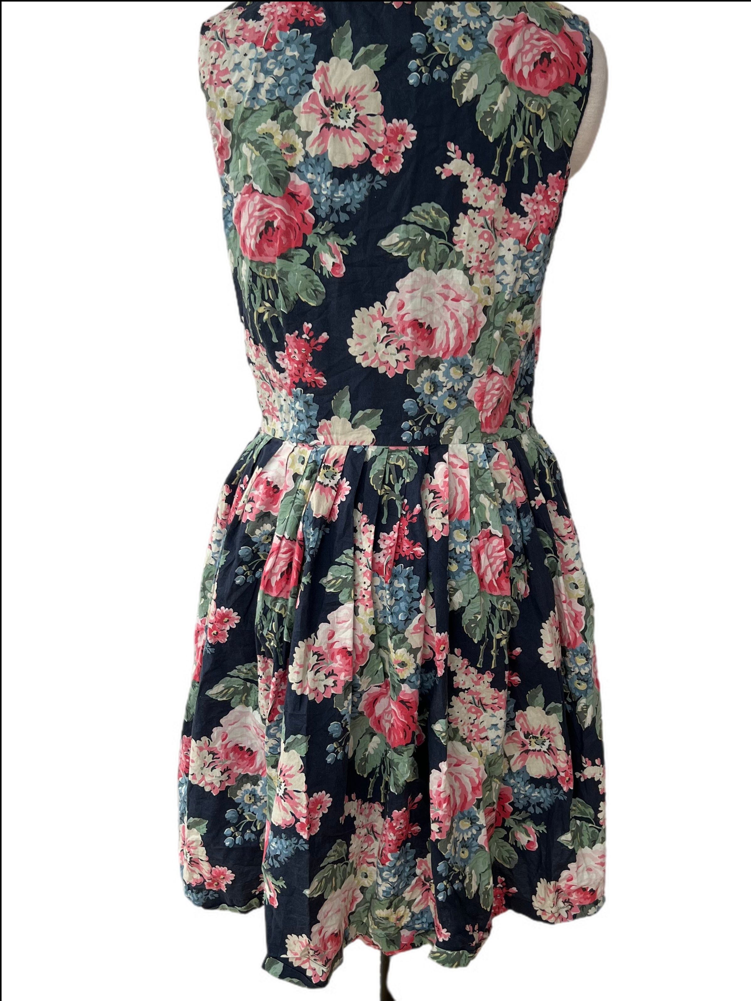 Rare Bloomsbury Bouquet Vintage 1950s Style English Rose Dress, with Pockets