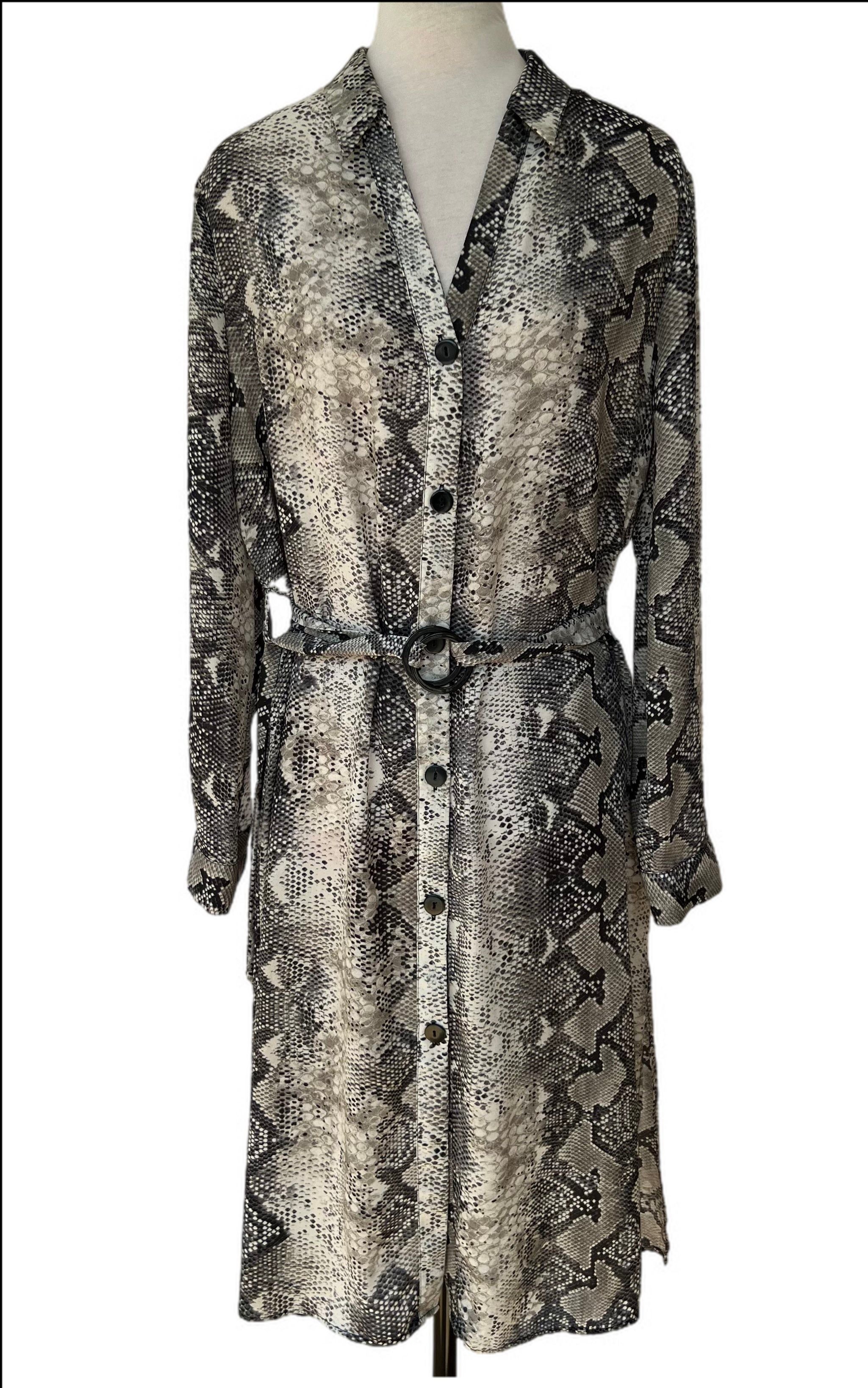 Snake Skin belted shirt dress