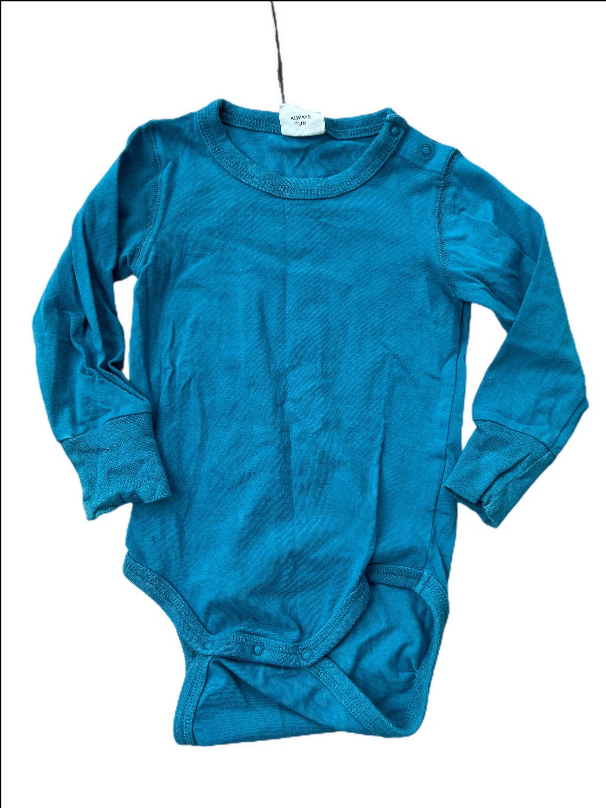 Petrol Blue, Long Sleeve Bodysuit