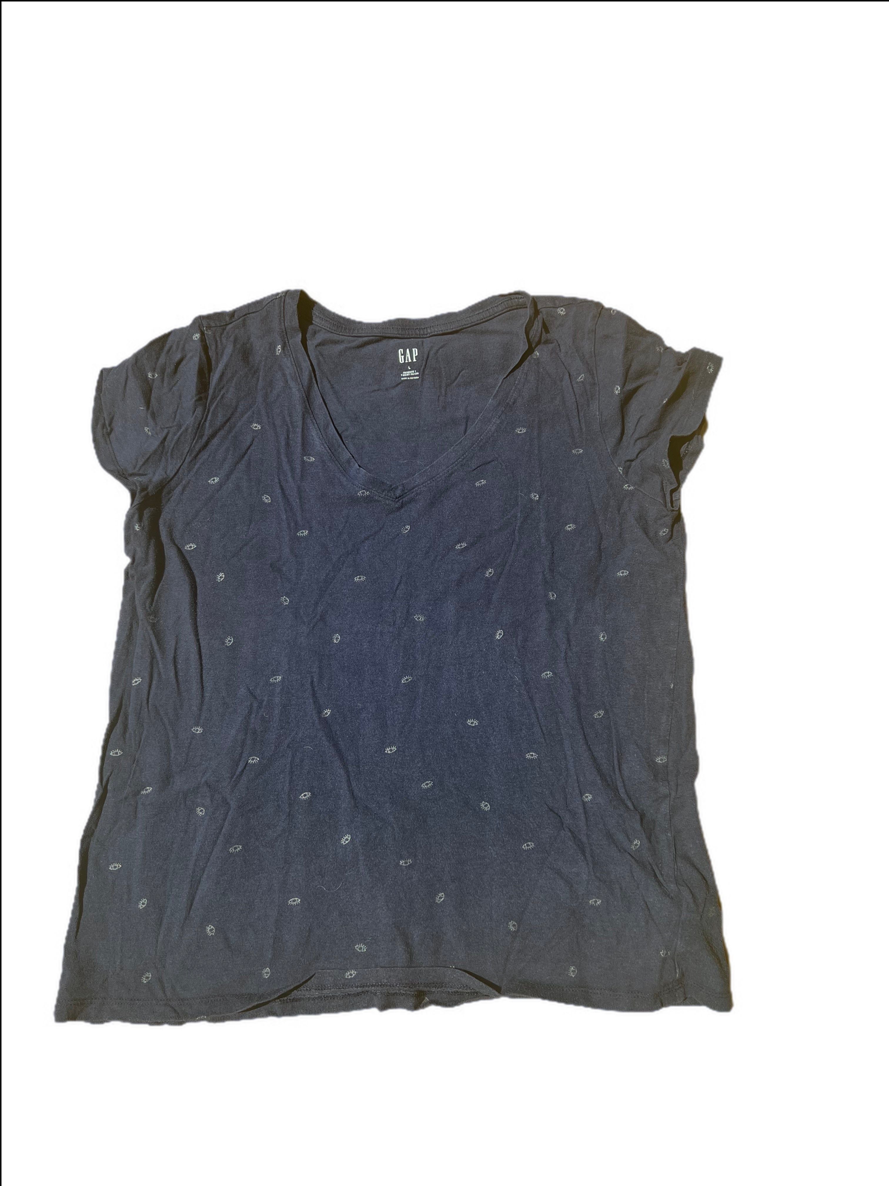 Eye print V neck tee