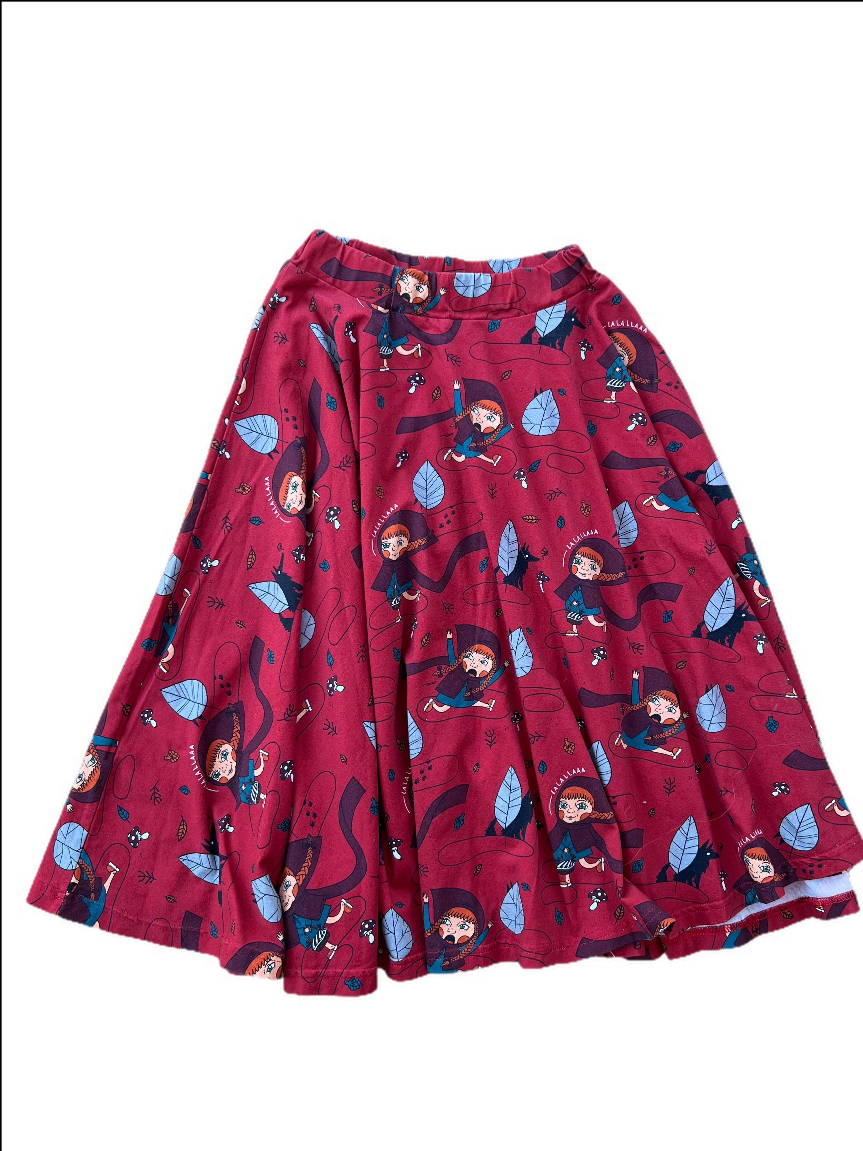 RED riding hood TWIRL SKIRT