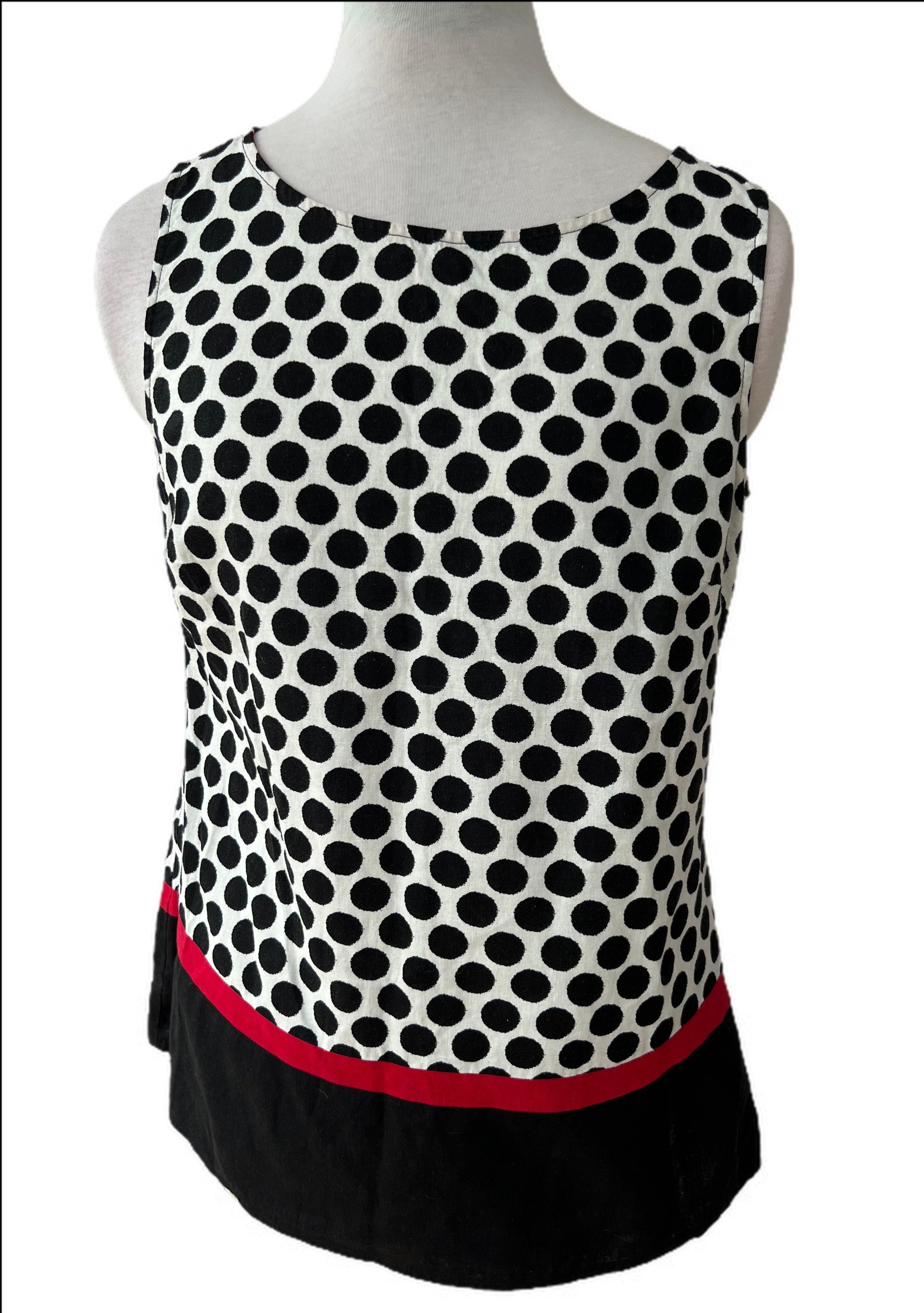 Sleeveless polkadot tank