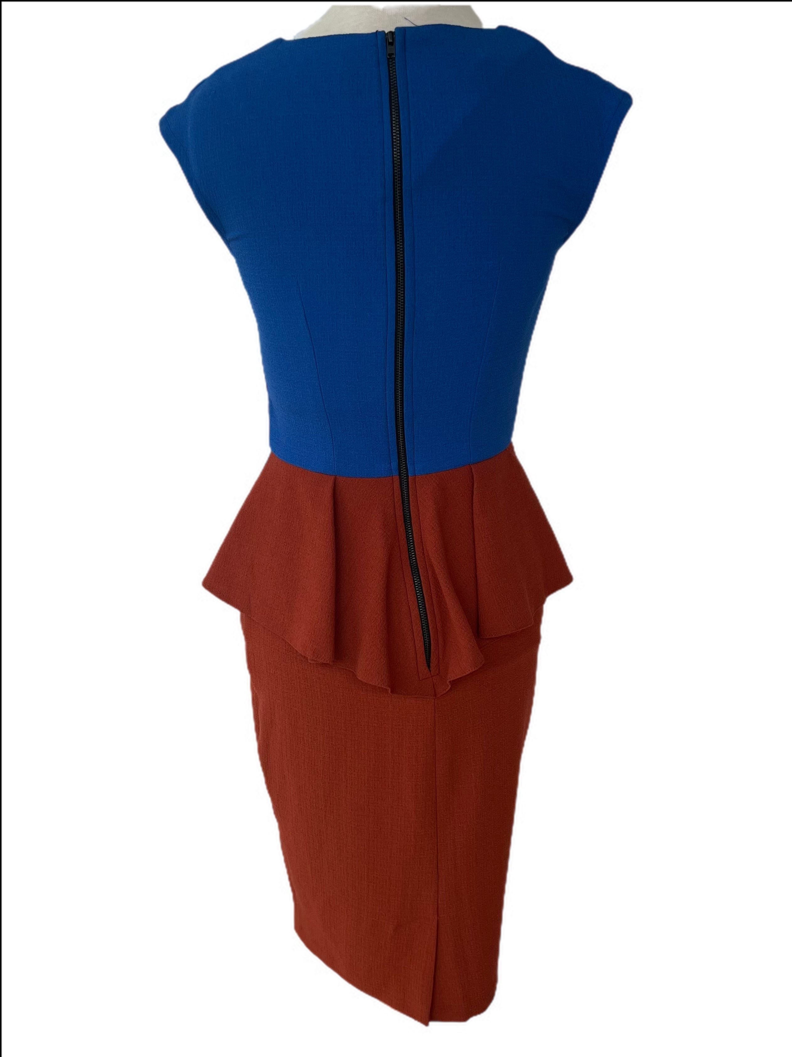 Sleeveless Dress with Keyhole Cutout and Peplum Skirt