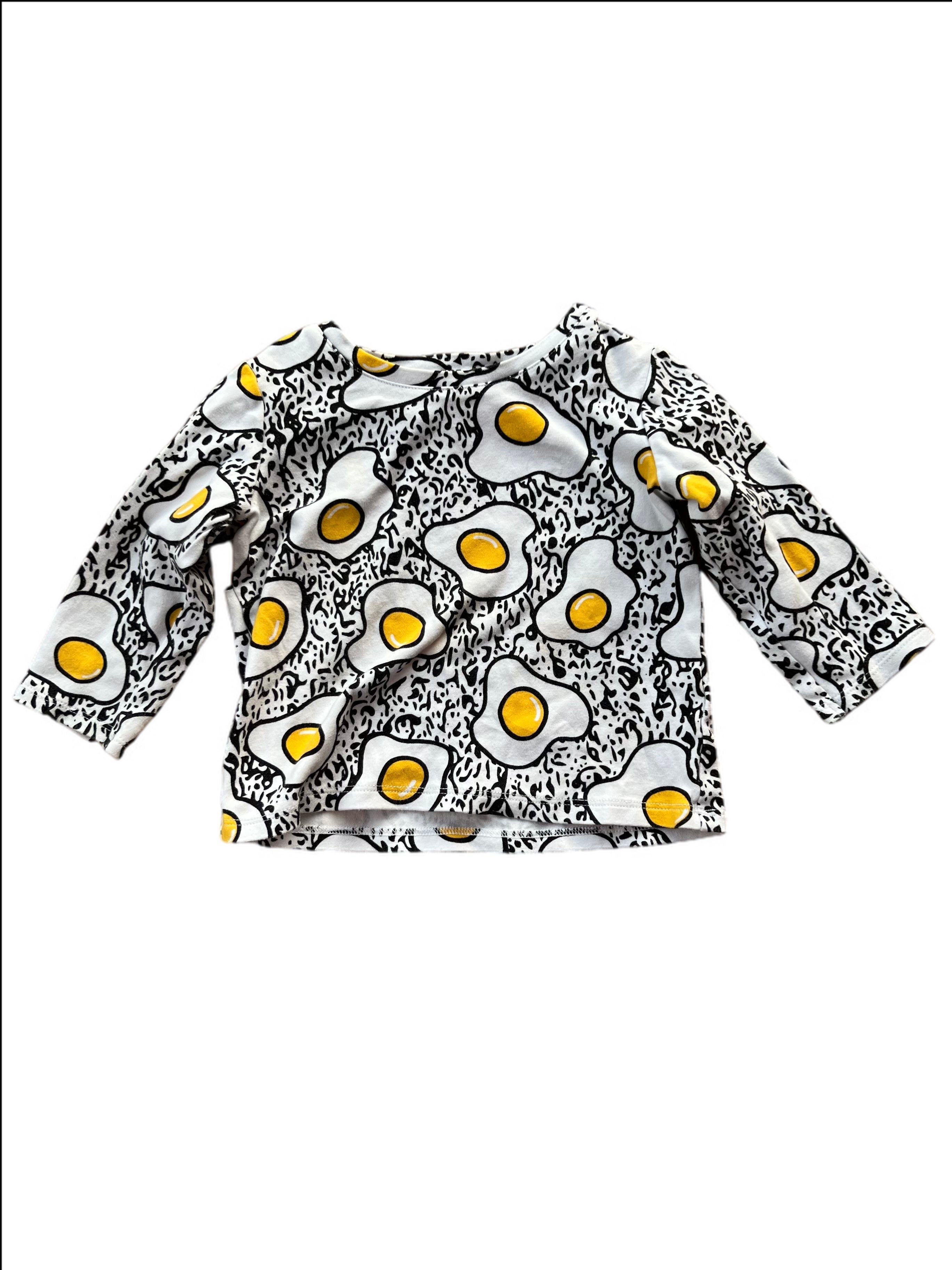 Long Sleeve Fried Egg Print Top