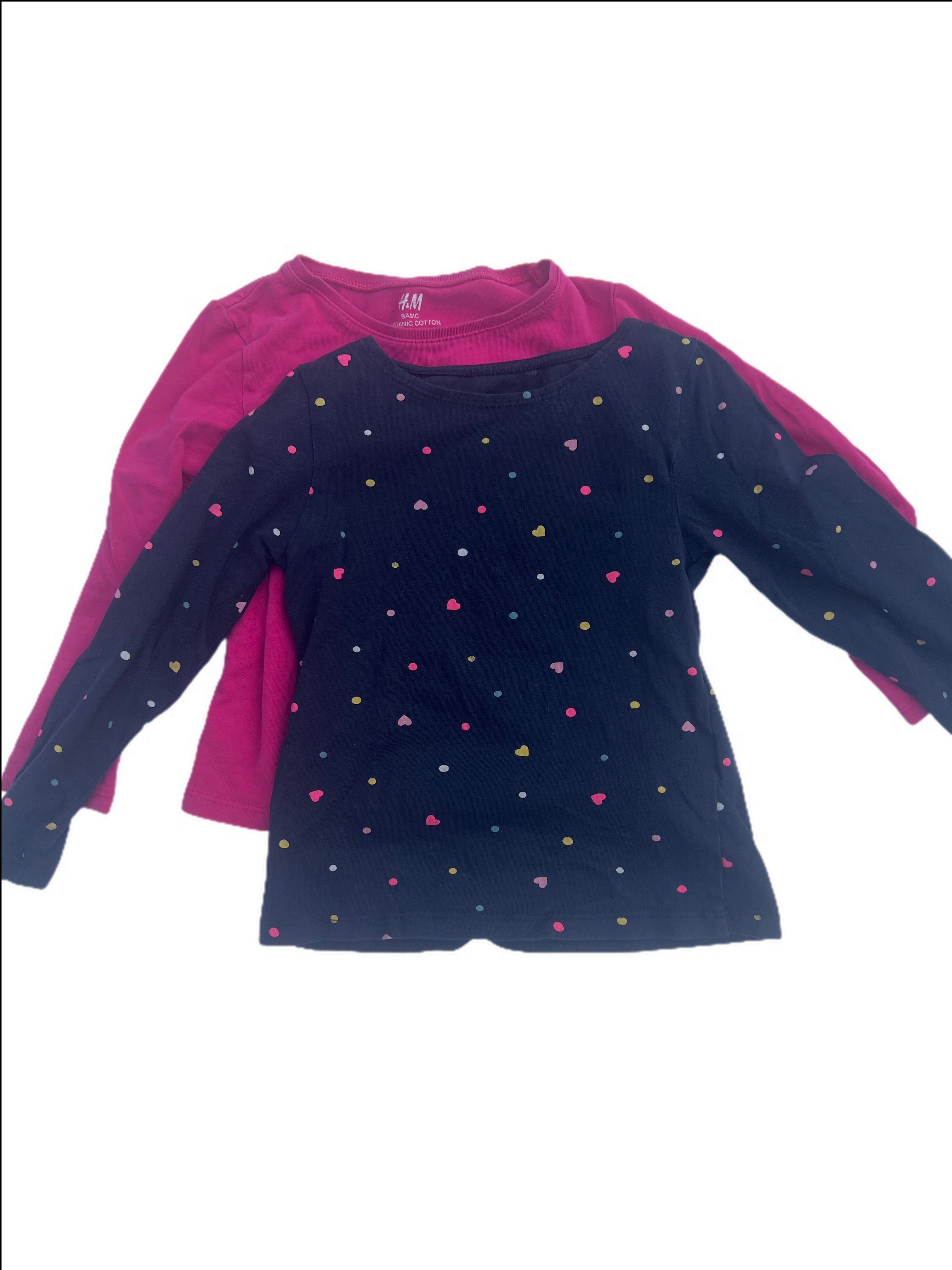 Long sleeve 2 pack hearts/plain  top