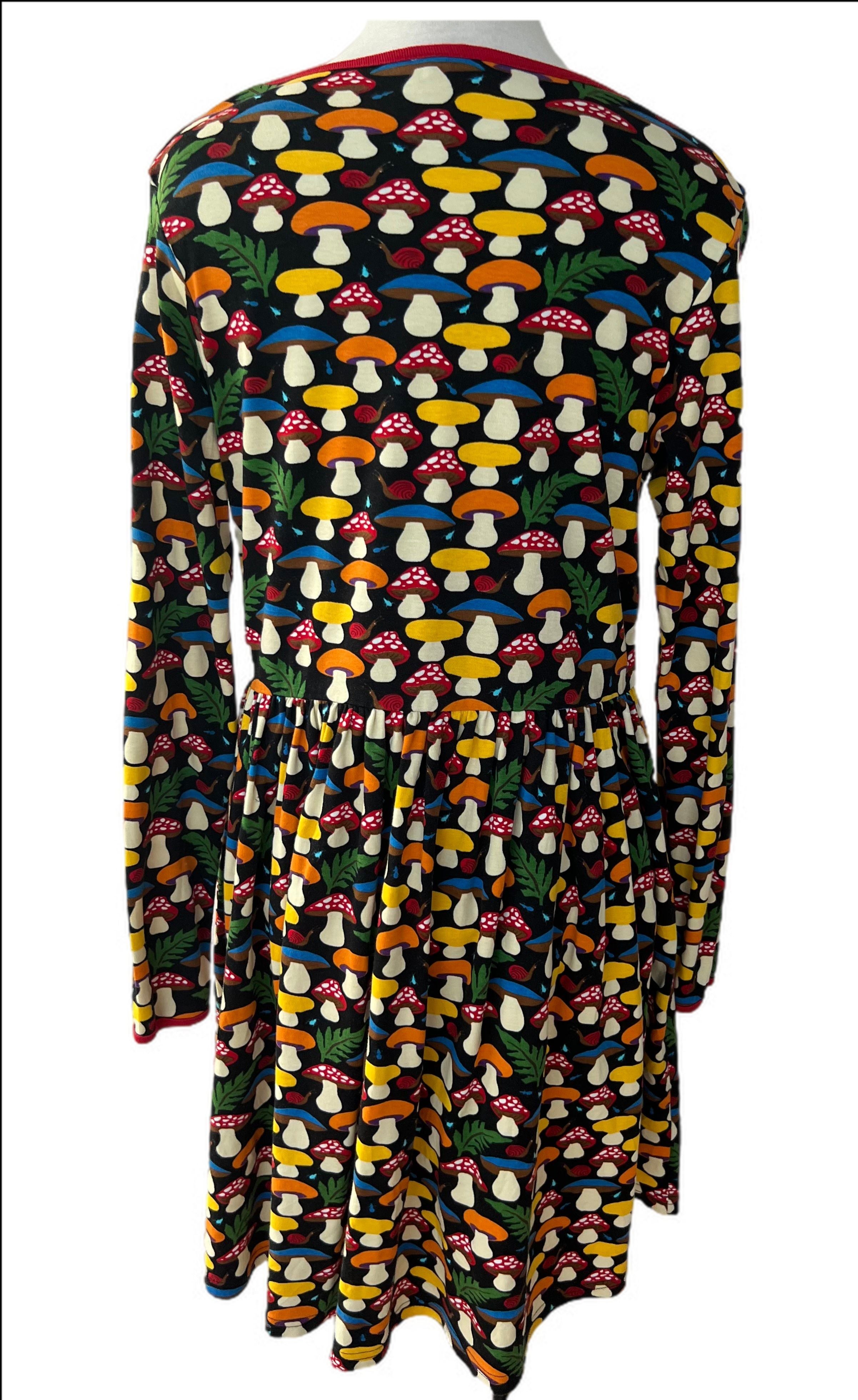 Long Sleeve Gathered skirt Mushroom Dress