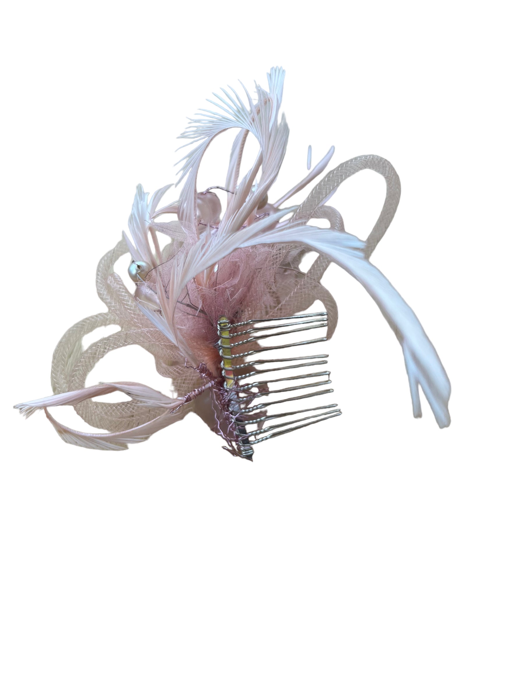 Vintage Peach Feather Fascinator