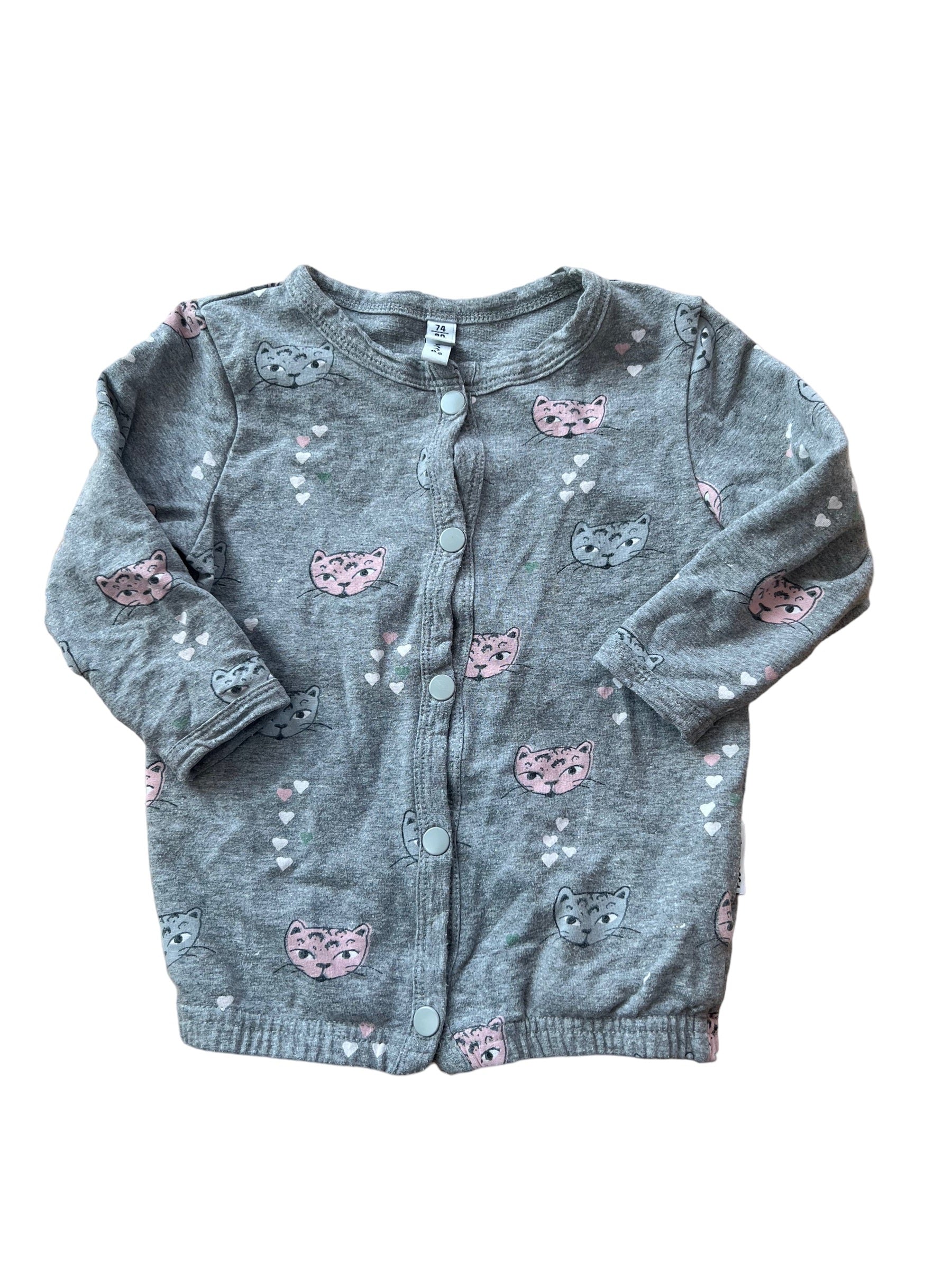 Maxomorra Leopard Cats Baby Cardigan