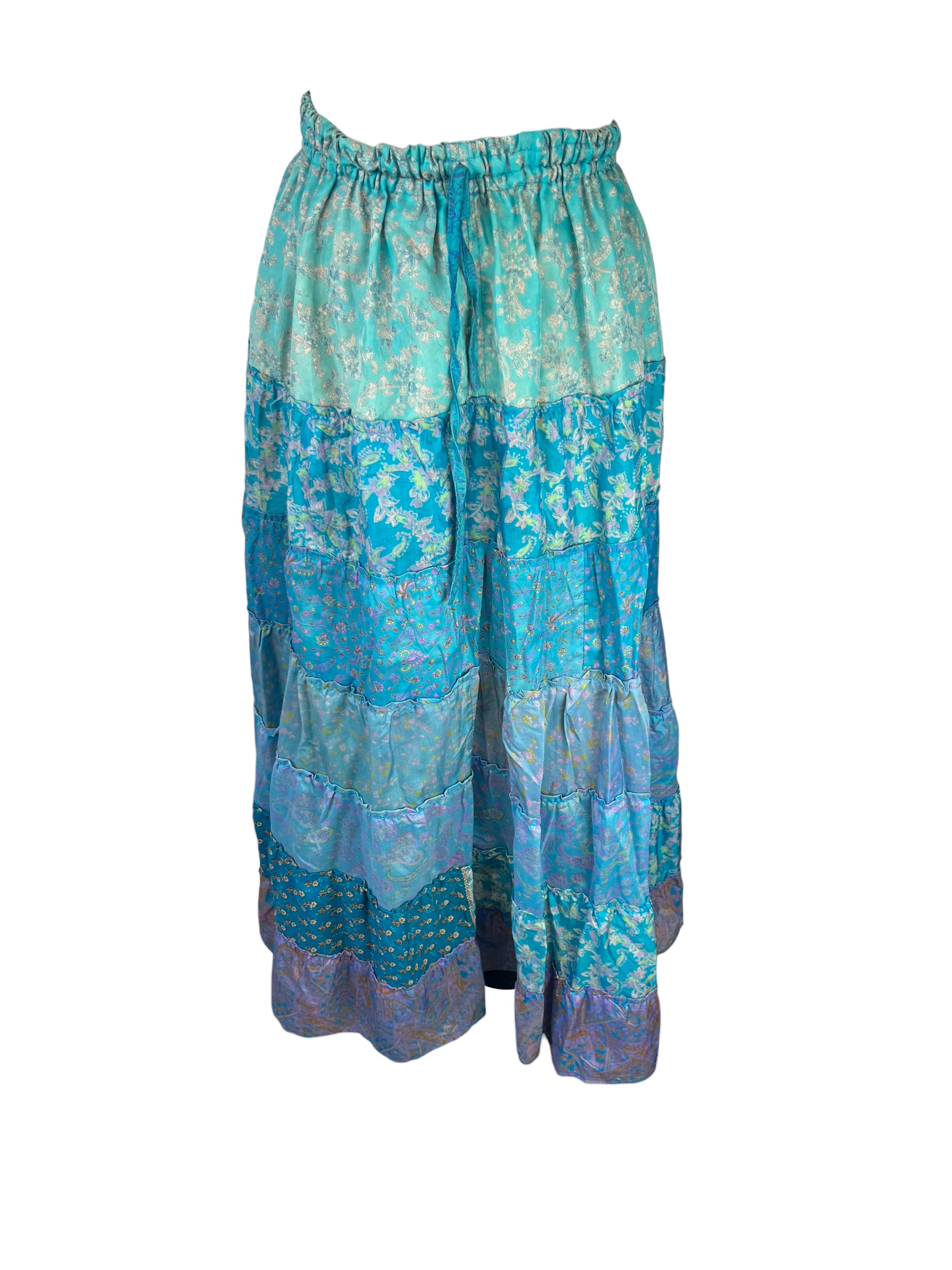 Womens Floral Silk Skirt