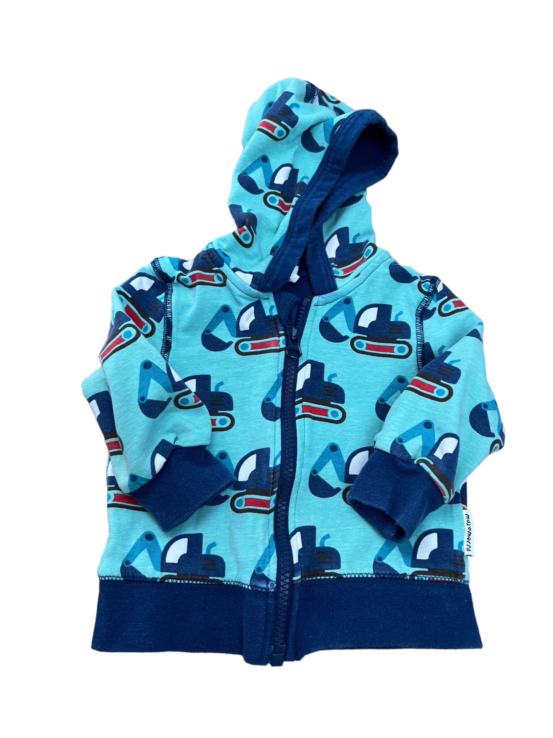 Maxomorra Excavator Baby Hooded Cardigan