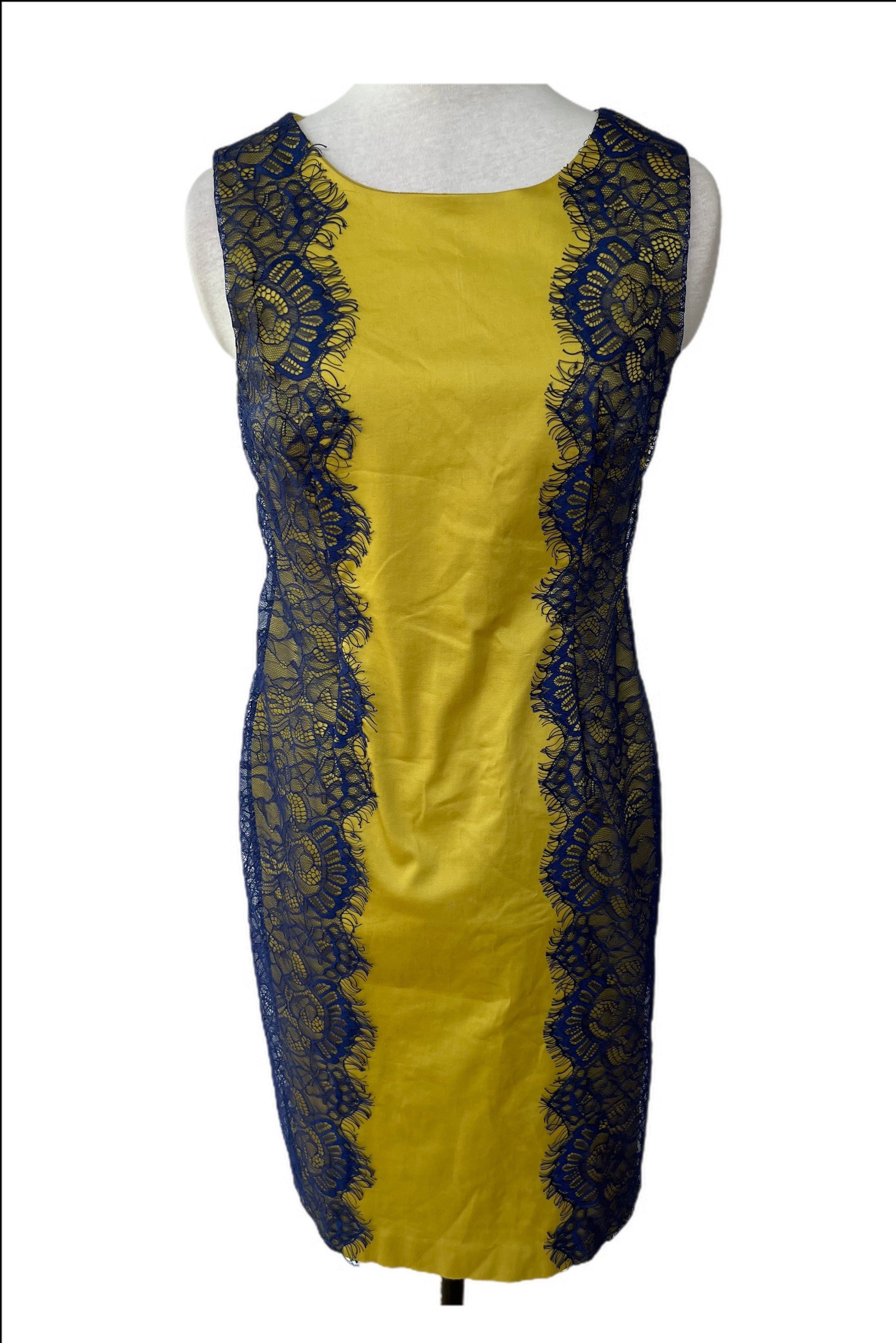Sleeveless Sheath with Contrast Lace detail