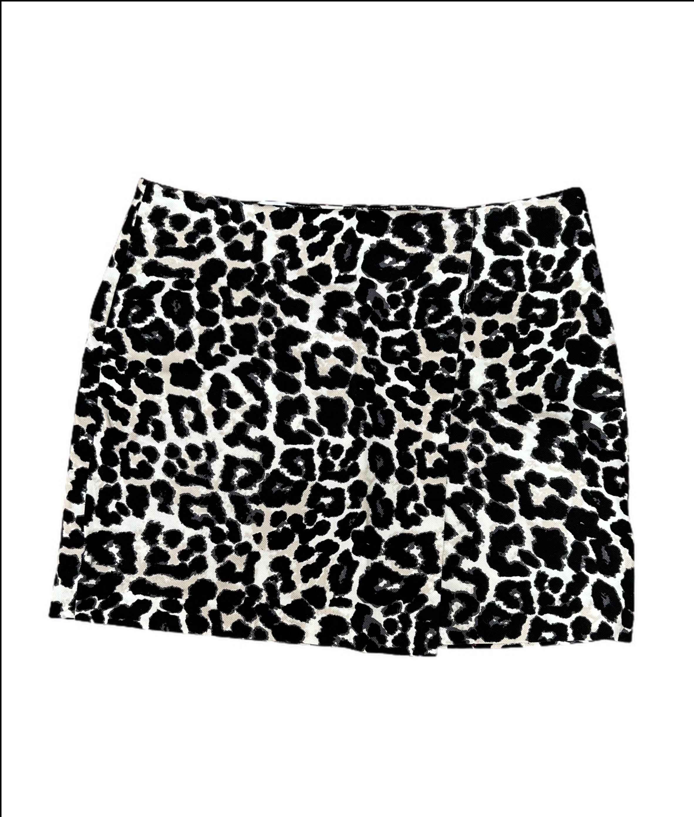 Black and on sale white cheetah skirt