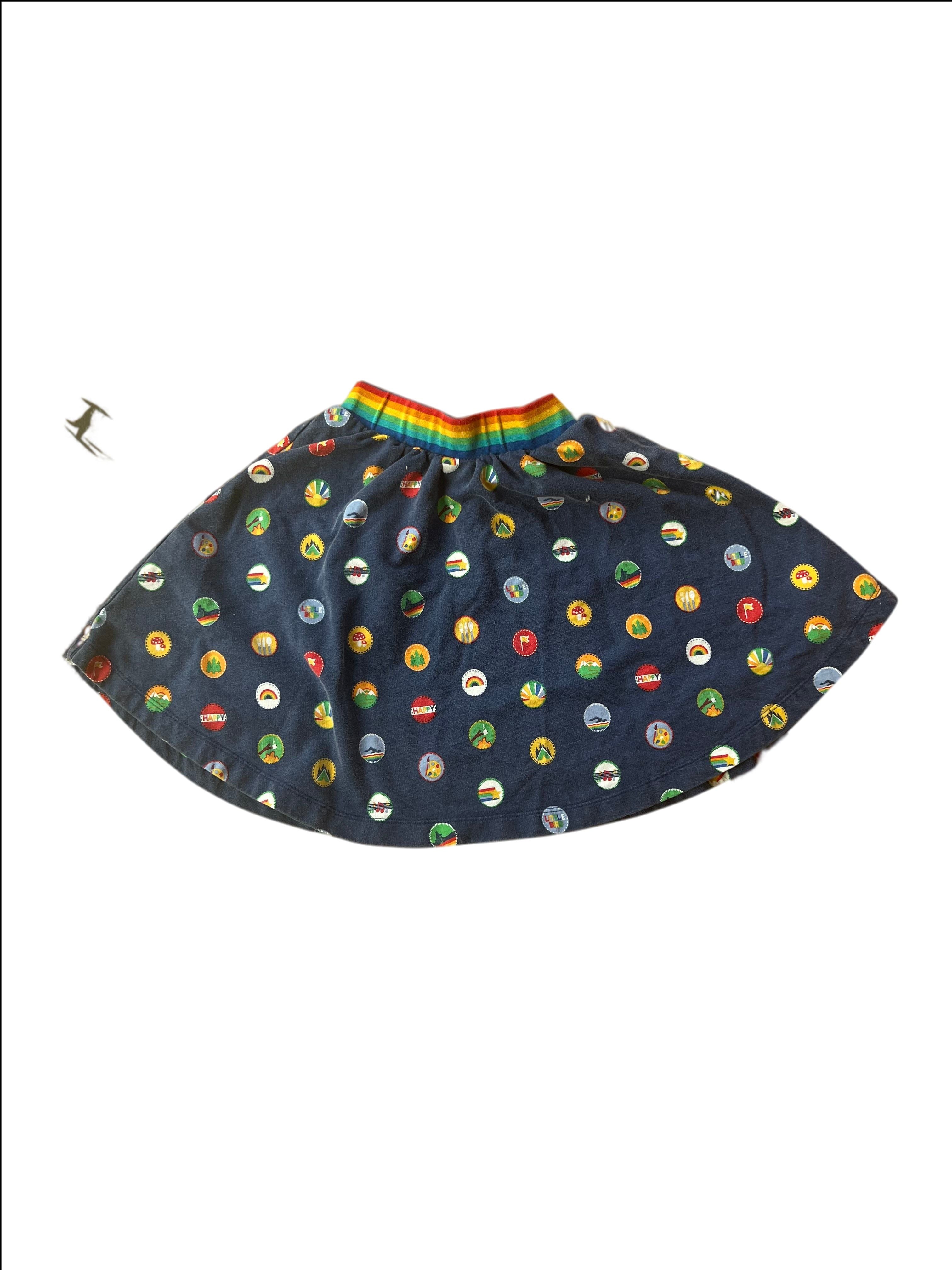 Rainbow Camp Button Skirt (slight fade)