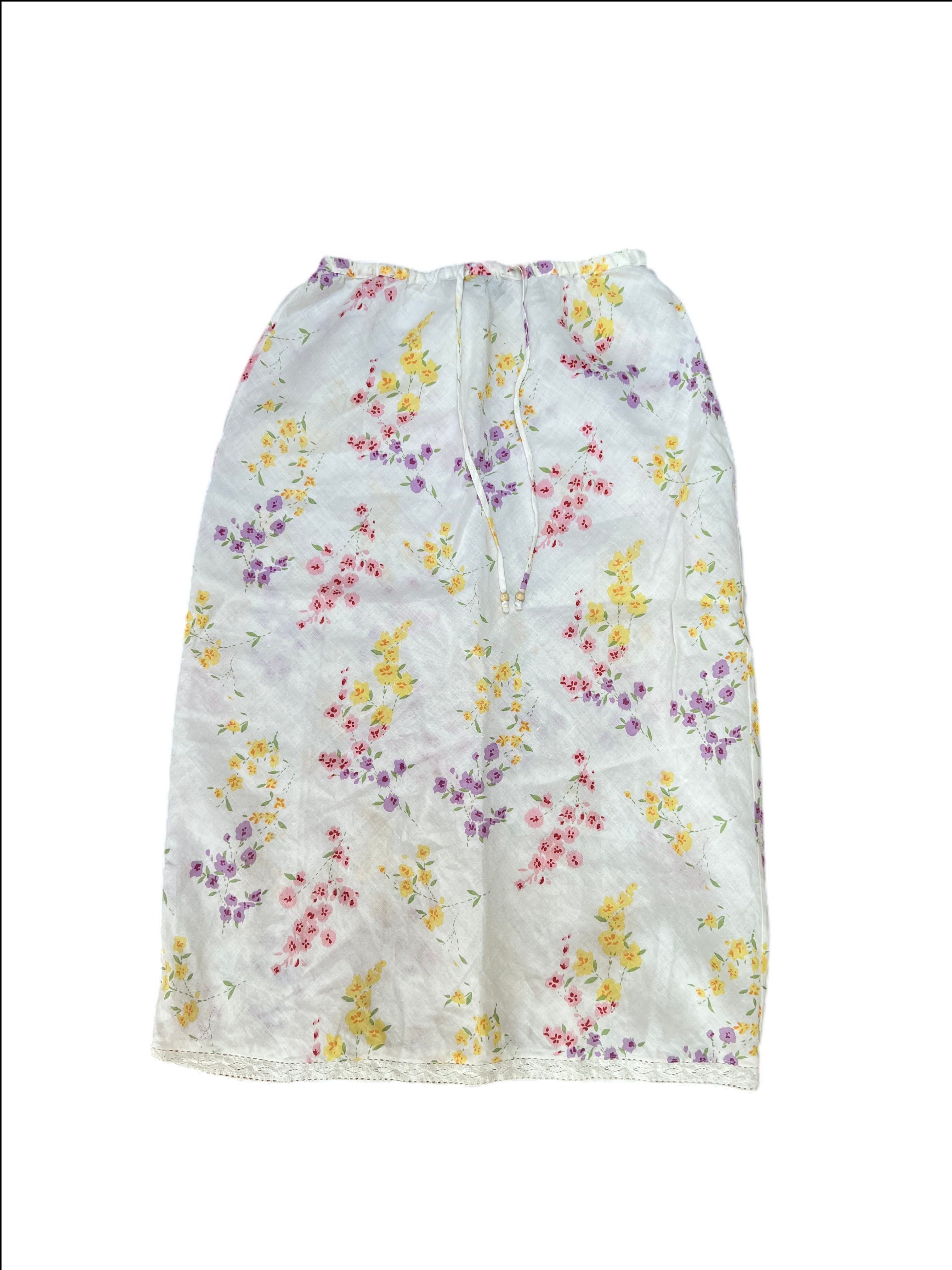 Floral drawstring skirt