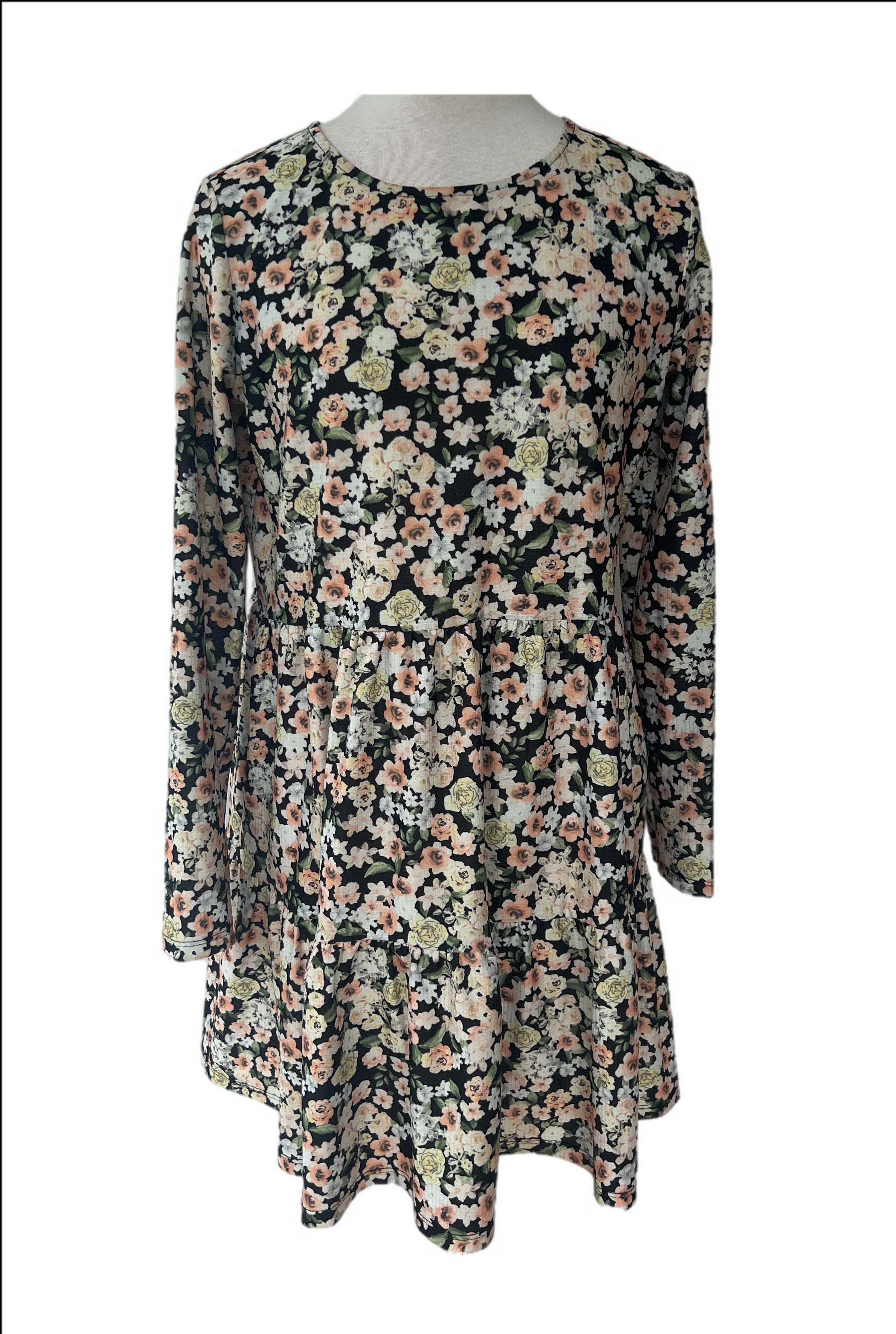 Floral Smock Dress w/ Long sleeve