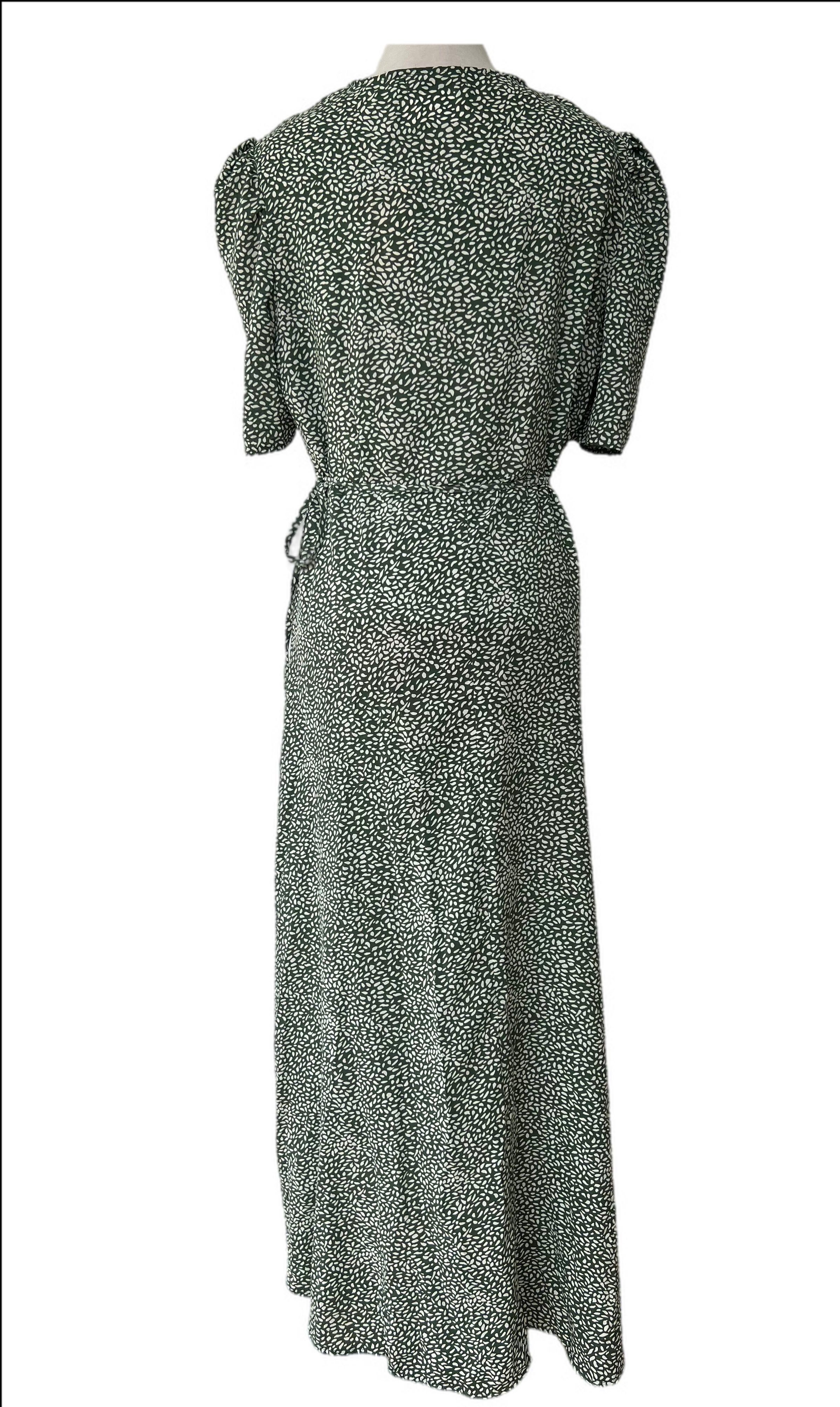 Short sleeve long wrap dress