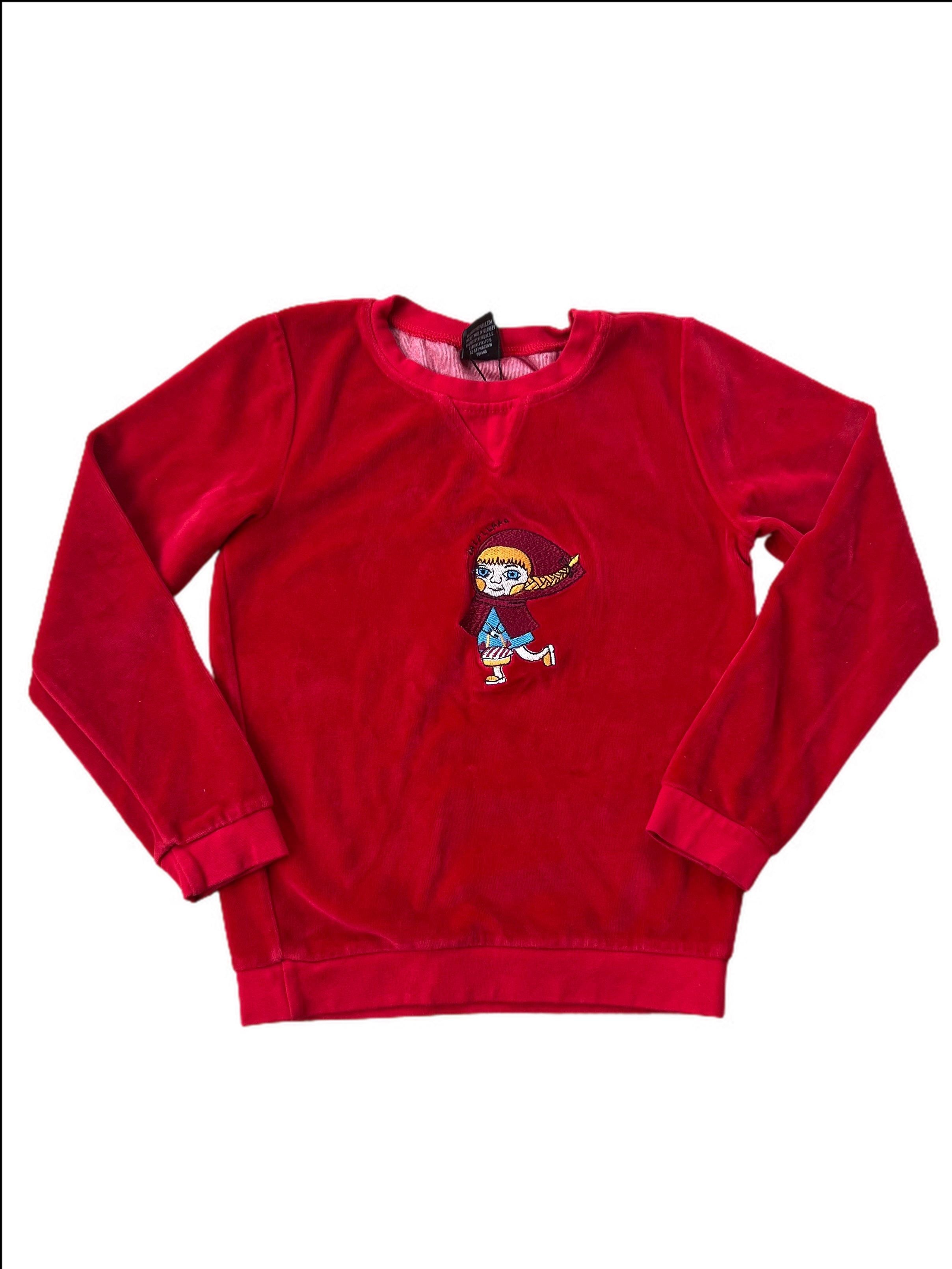 red riding hood velour sweat top