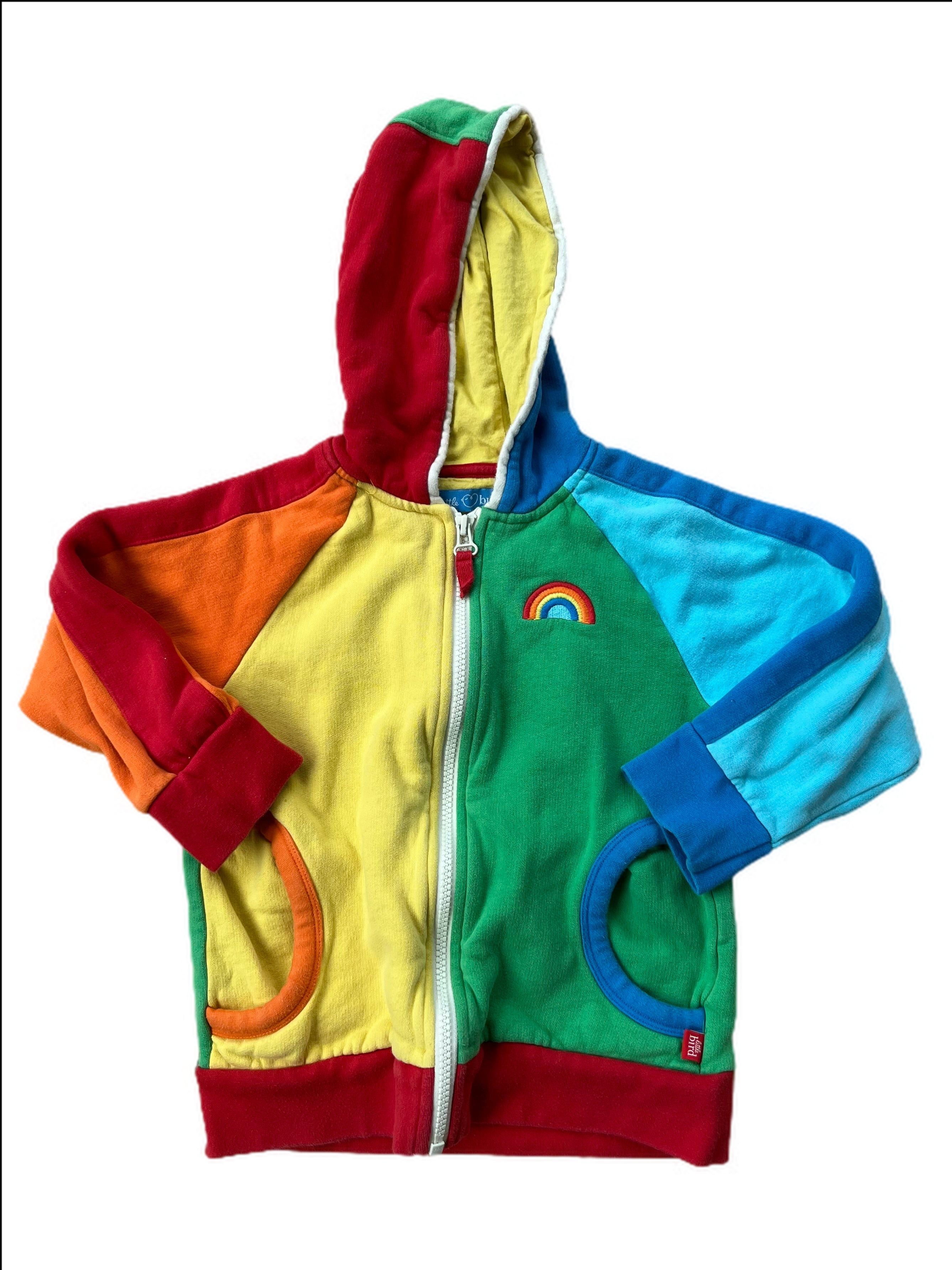 Rainbow block colour hoodie