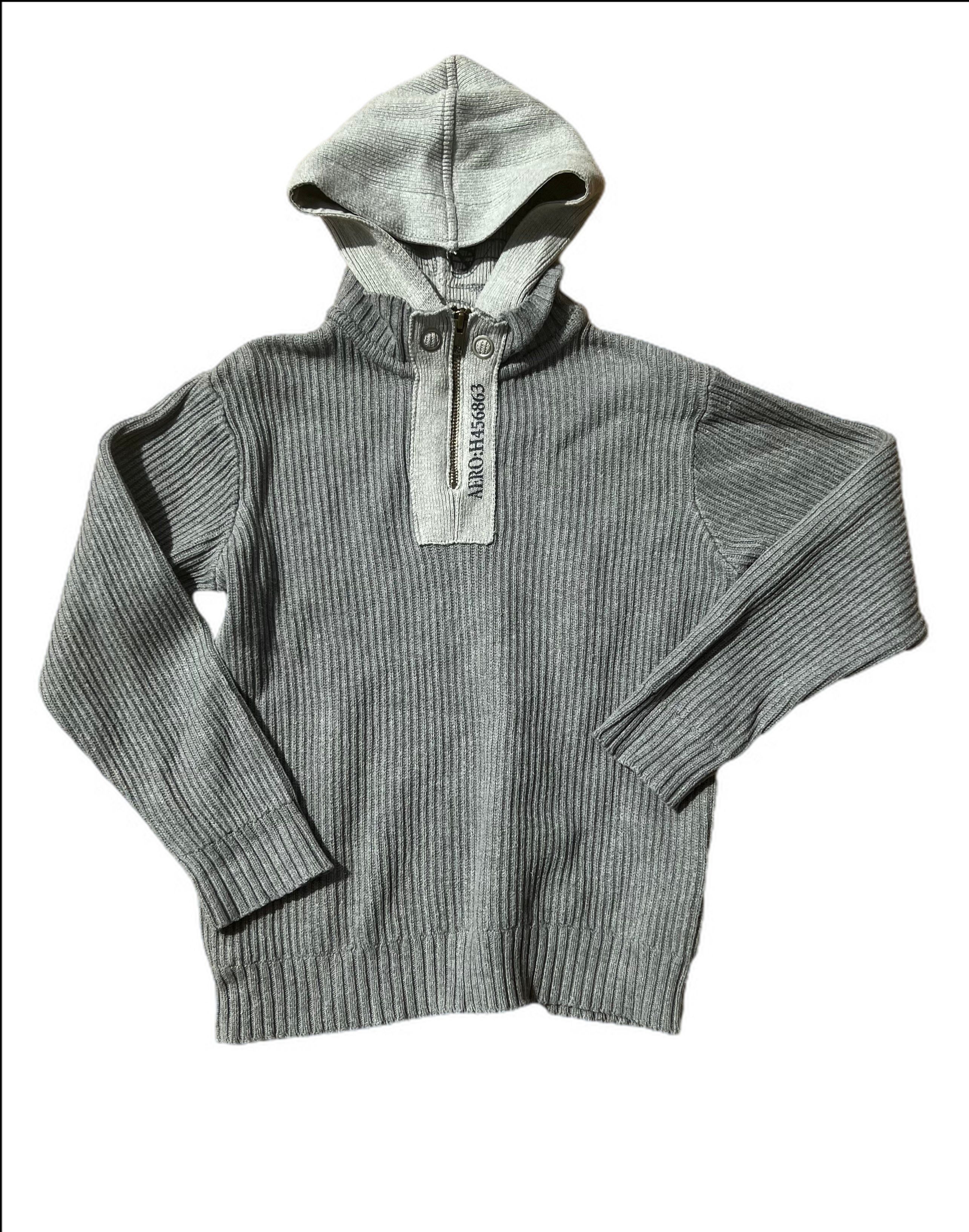 Ribbed hooded top
