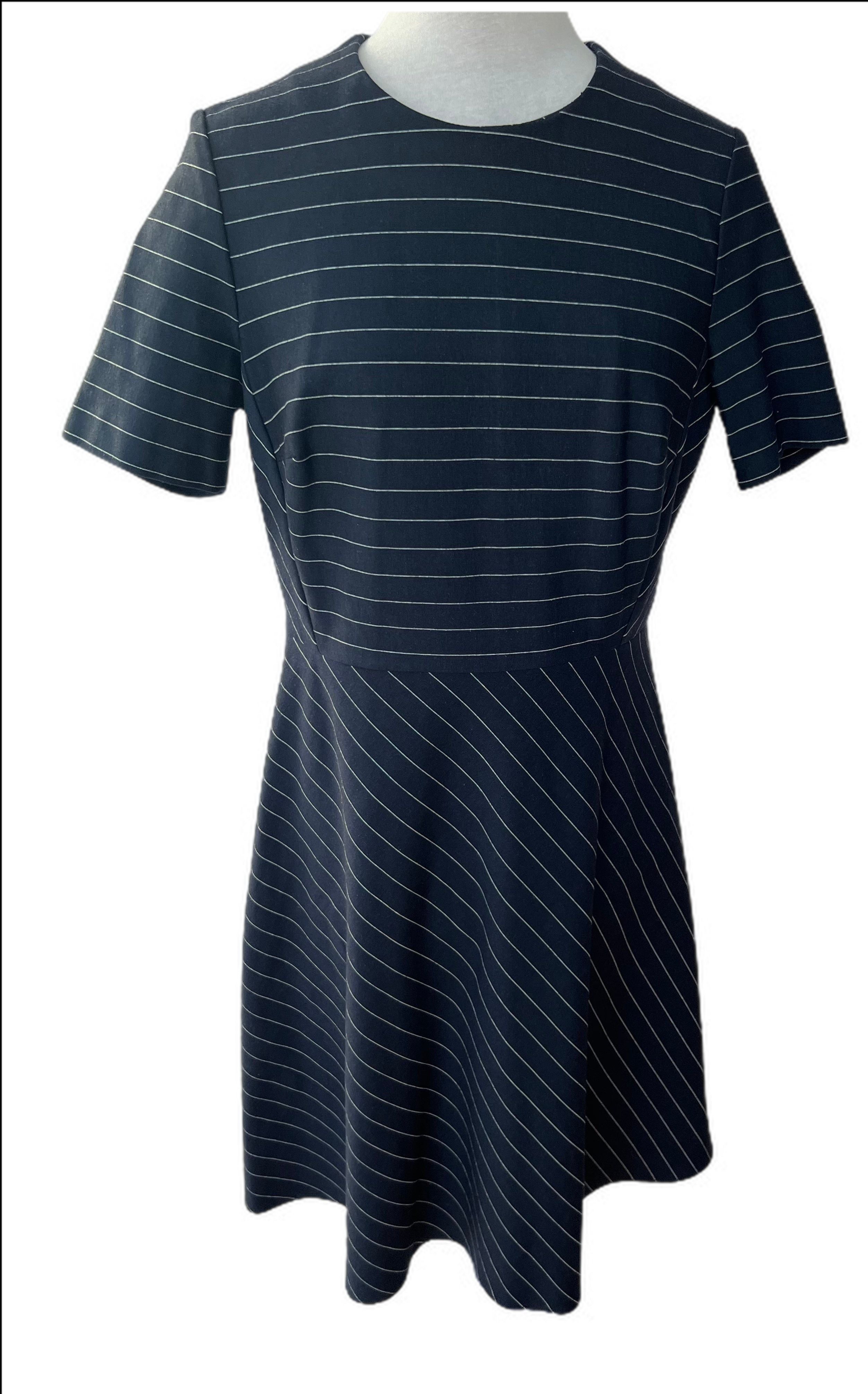 Short Sleeve A-line striped dress