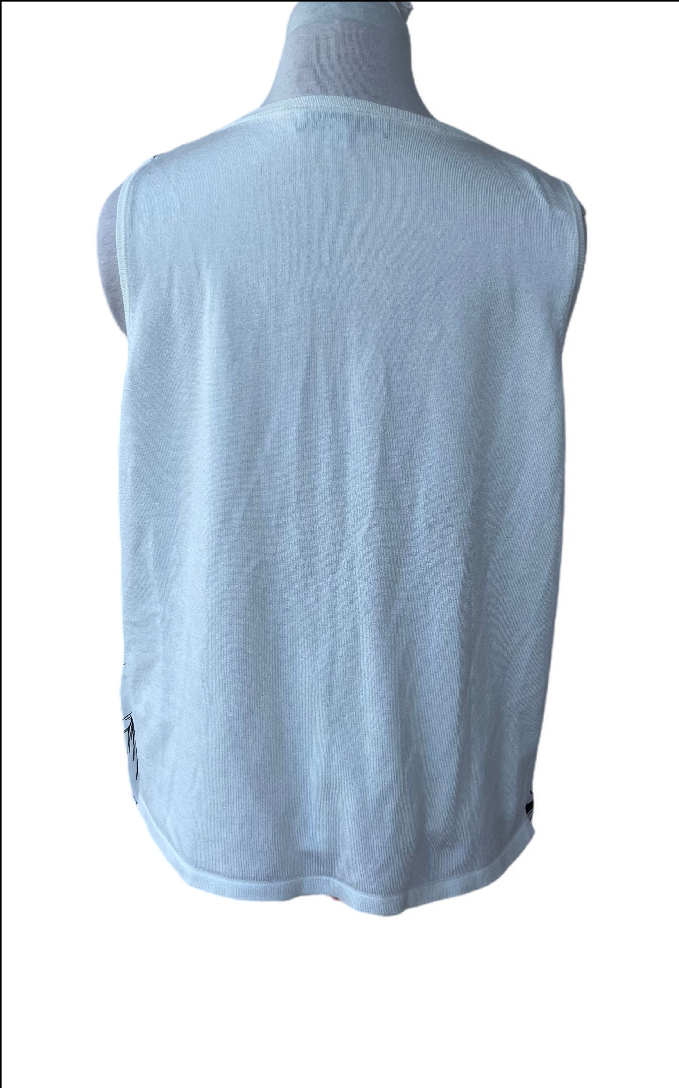 Crossover printed sleeveless top