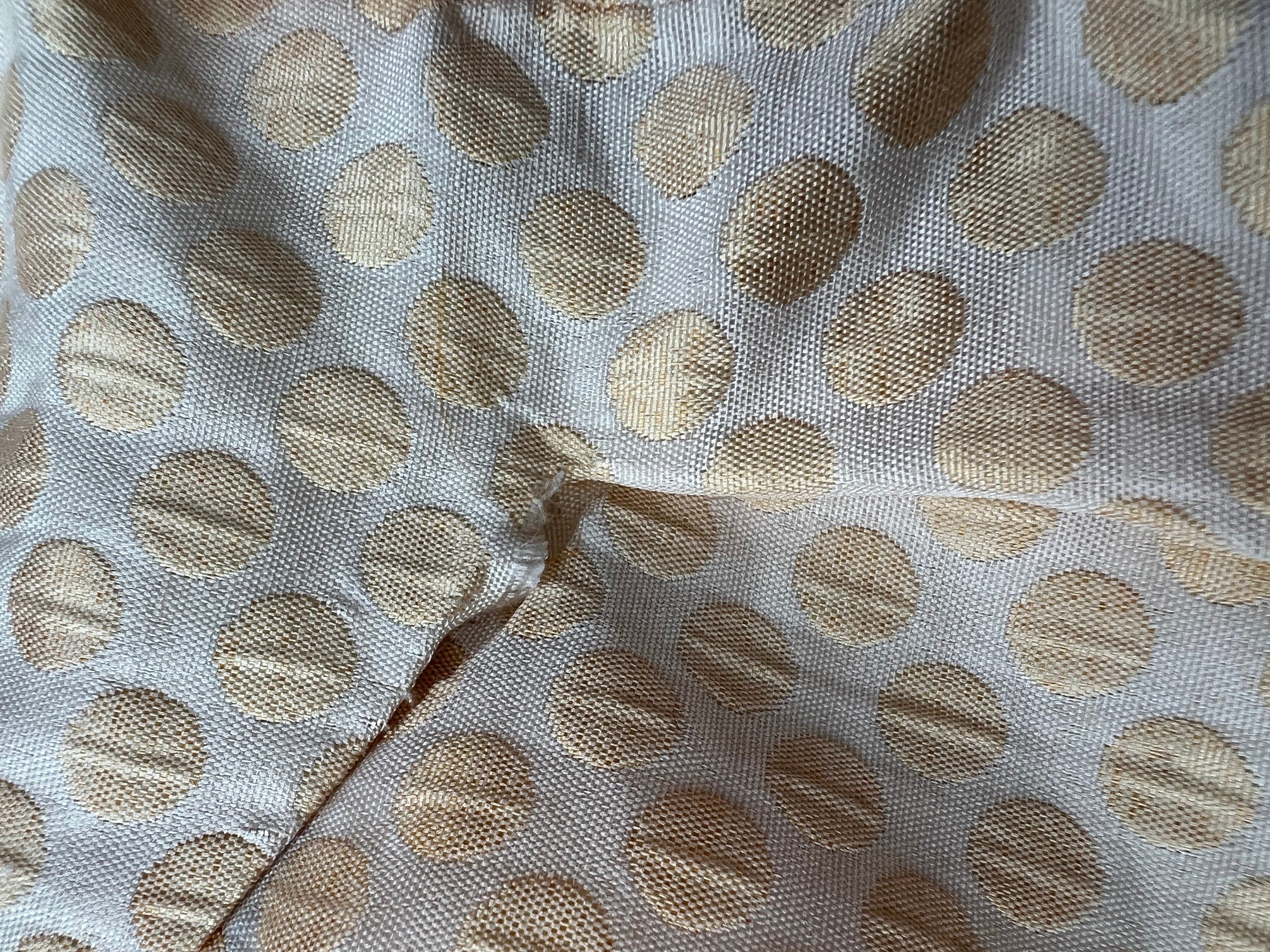 Gold polka dot shortsleeve dress small repair needed to seam